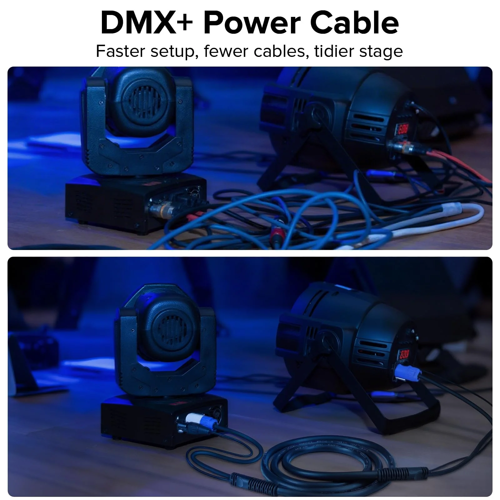 SMALL-EYE 3 Pin DMX & Power Con Combo Link Cable 5 ft – 13AWG Power Control DMX Male to Female Cord for Lighting Fixtures 5 Feet - Image 3