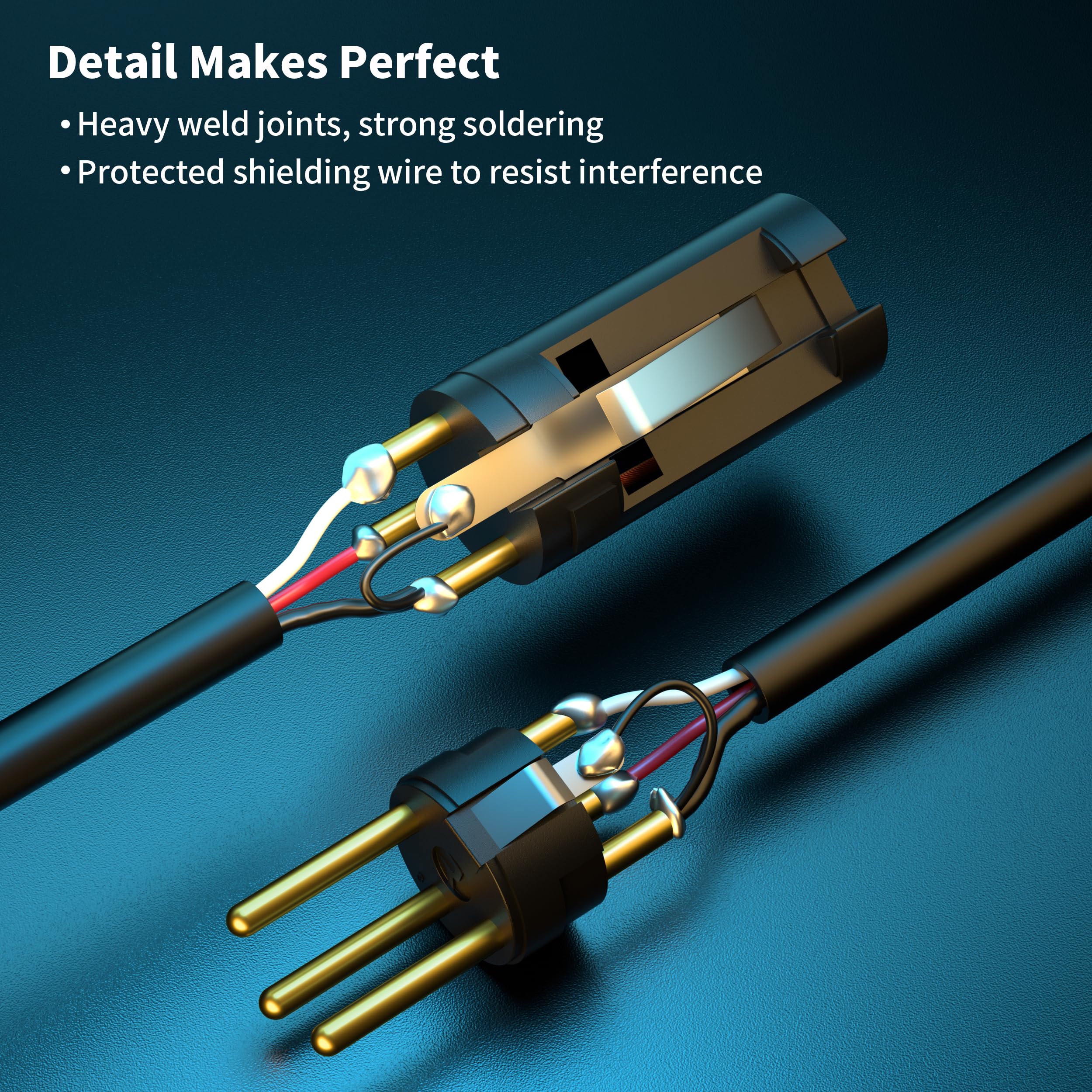 SMALL-EYE XLR Cables for Microphone 1FT 2 Pack, Hi-Fi Gold Plated 3-Pin Balanced Short Cable XLR Male to Female Patch Cord 2-Pack of 1 Feet - Image 3