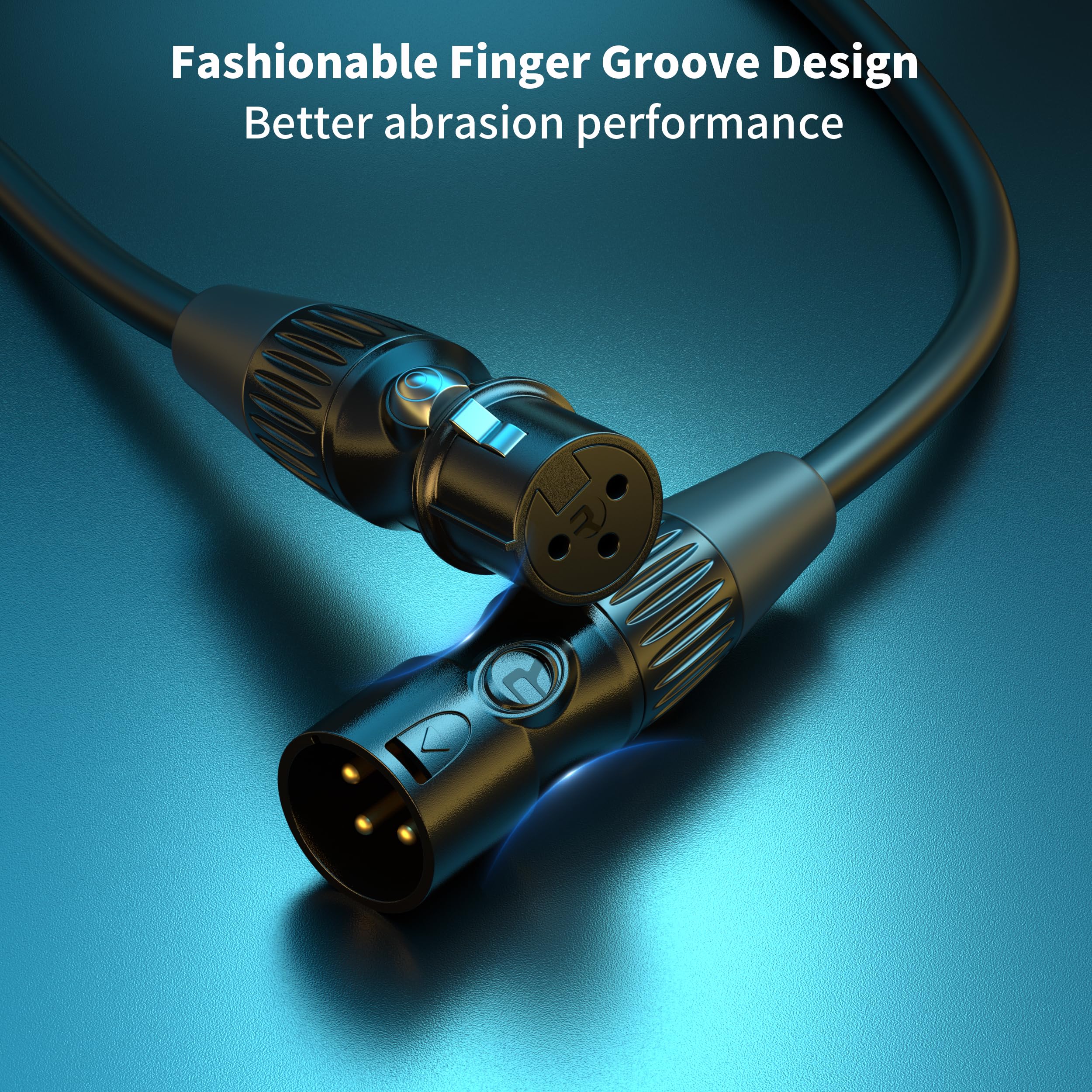 SMALL-EYE XLR Cables for Microphone 1FT 2 Pack, Hi-Fi Gold Plated 3-Pin Balanced Short Cable XLR Male to Female Patch Cord 2-Pack of 1 Feet - Image 4