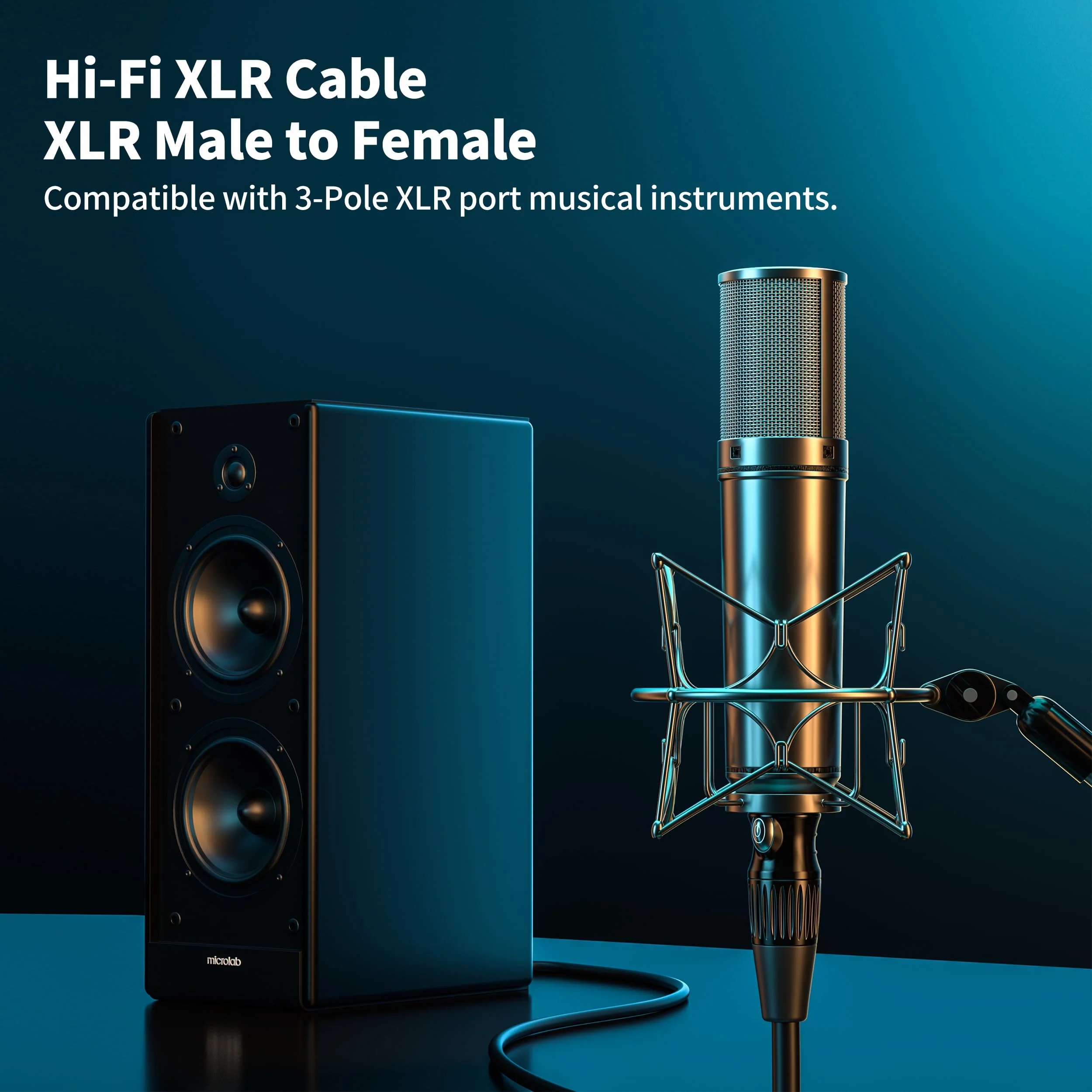 SMALL-EYE XLR Cables for Microphone 1FT 2 Pack, Hi-Fi Gold Plated 3-Pin Balanced Short Cable XLR Male to Female Patch Cord 2-Pack of 1 Feet - Image 6