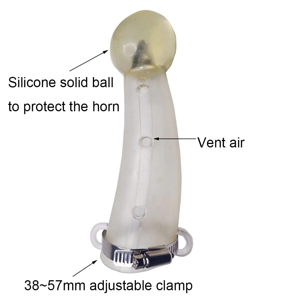 Small Size Silicone Goats Calf Cattle Bull Cow Horn Cover Anti-Fight Protective Cover Cow Horn Protector Round Cornered With Small Size 6.9"X1.77" - Image 2