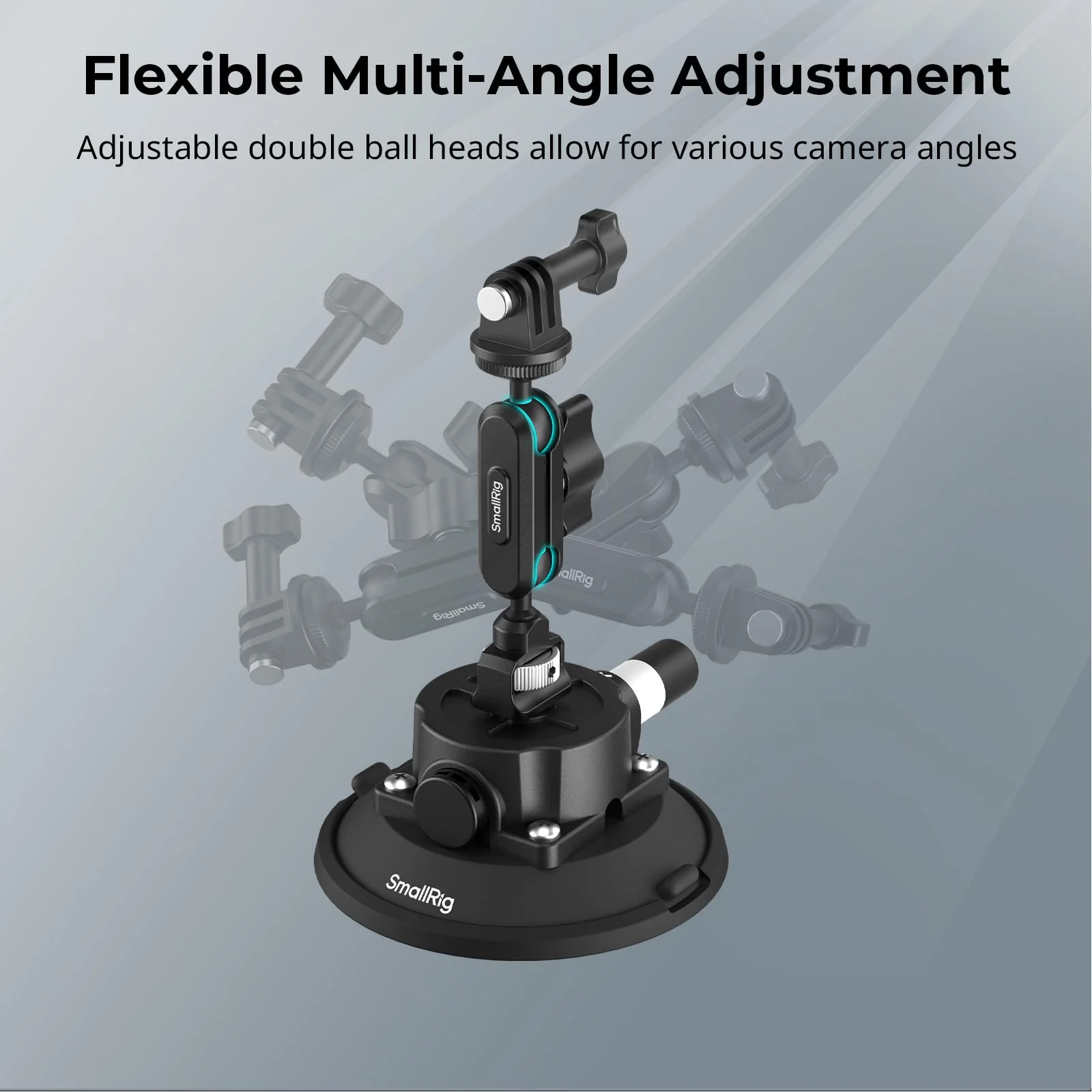 SMALLRIG 4.5" Suction Cup Mount with Ball Head Magic Arm, Camera Mount for DJI Osmo Action 5 Pro/4, for Insta360 x5, for Gopro 13/12,on Car Windshield or Window, Compatible with Action Cameras-5855 4.5" - Image 6