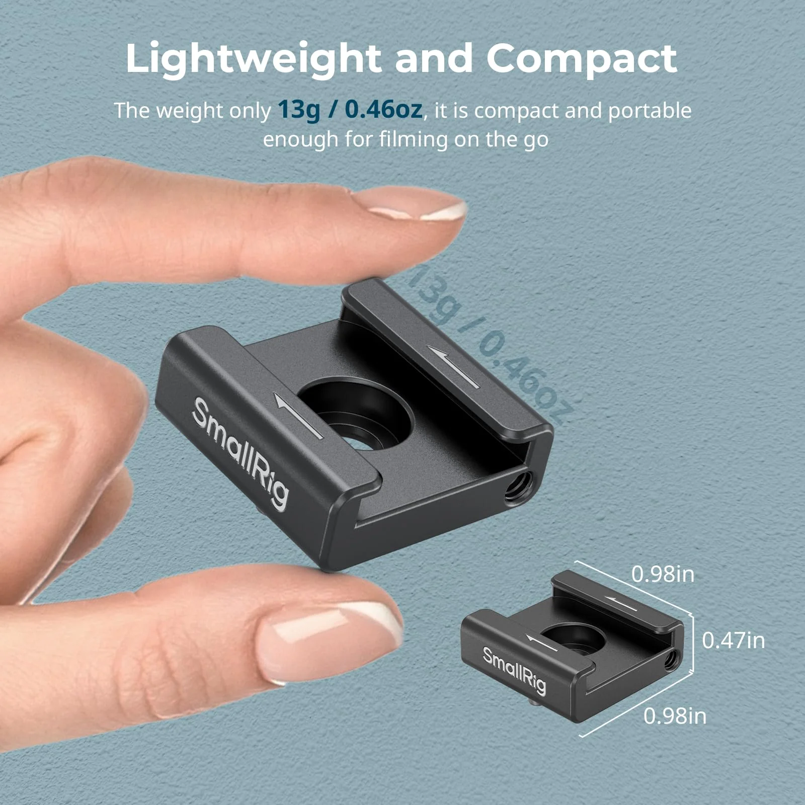SmallRig Anti-Twist Cold Shoe Mount Adapter (4pcs) with 1/4"-20 Screws, for Flash LED Light Monitor Microphone, with Anti Twist Pins, Compatible with SmallRig Cage - 5033 4 Pieces - Image 5