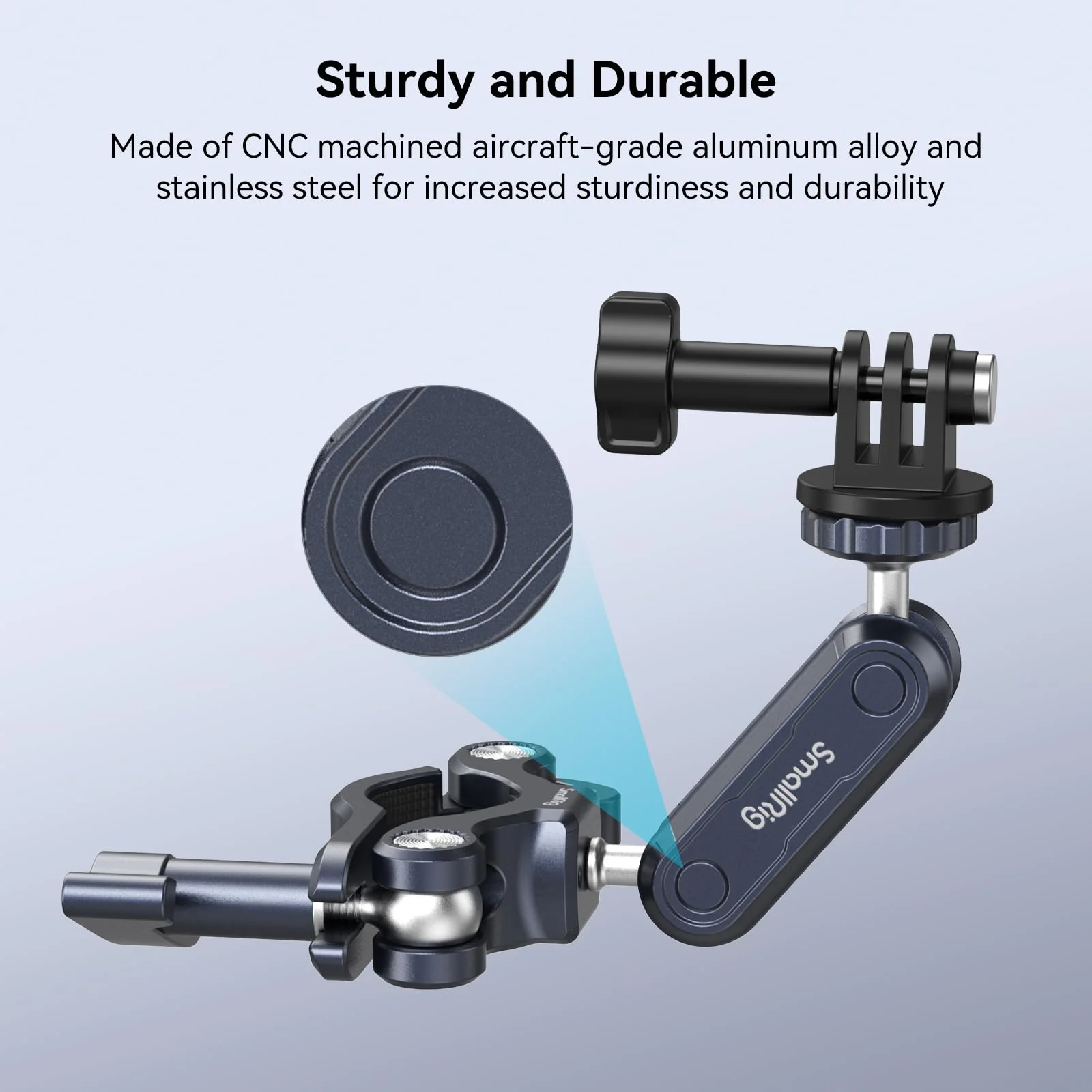 SMALLRIG Bike Motorcycle Handlebar Mount for Gopro, Pole and Roll Bar Mount, CNC All-Metal 22-32mm for Action Cameras Gopro, Insta360 and DJI - 4191 - Image 2