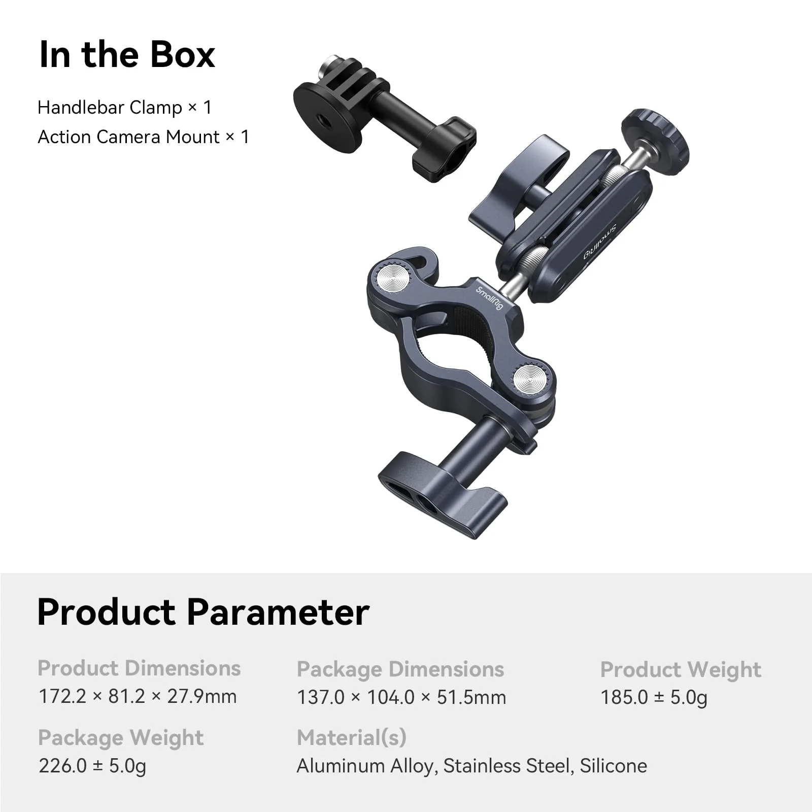 SMALLRIG Bike Motorcycle Handlebar Mount for Gopro, Pole and Roll Bar Mount, CNC All-Metal 22-32mm for Action Cameras Gopro, Insta360 and DJI - 4191 - Image 8
