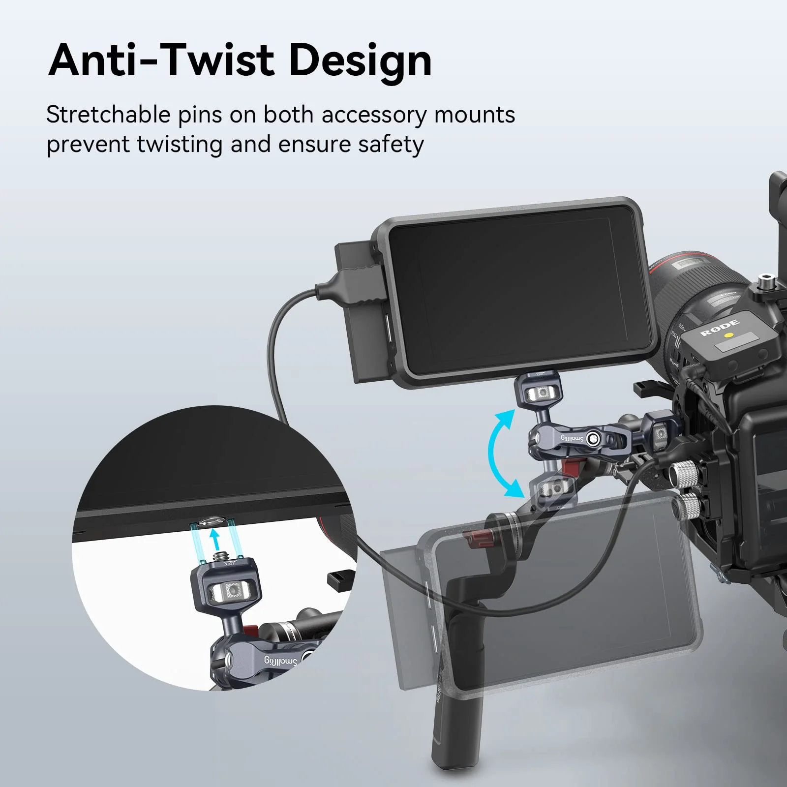 SMALLRIG Camera Magic Arm, Flexible Articulating Arm with 1/4” Screws, Field Monitor Mount with Dual Ballhead, Aluminum Standard - Image 3