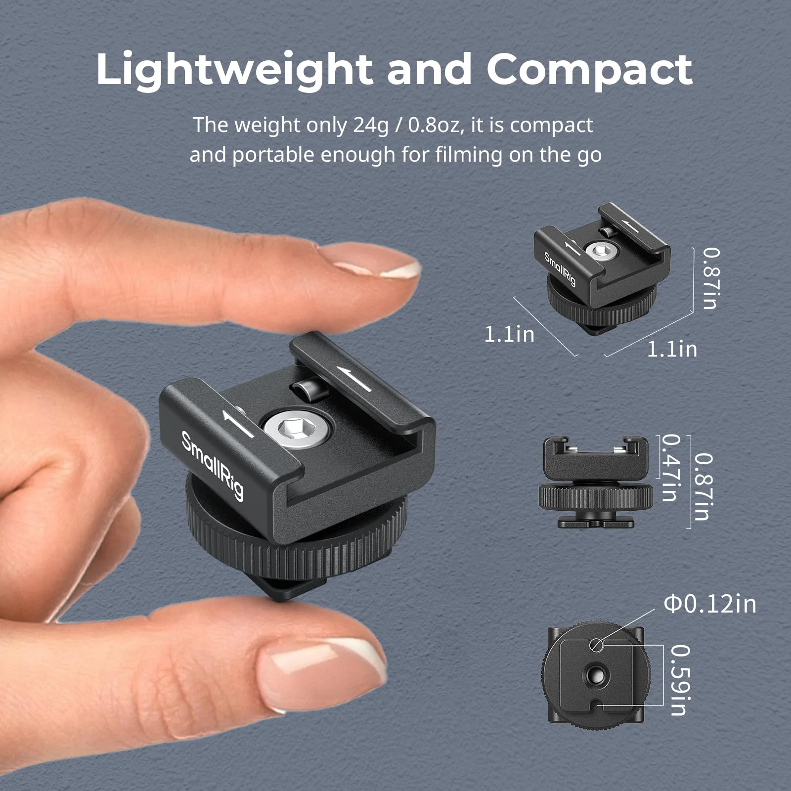 SmallRig Cold Shoe Mount Adapter for Wireless Microphone, for DJI Mic / Mic 2, for RODE Wireless Go II, for Saramonic BLink 900 B, for Hollyland C1, with 1/4"-20 Threaded Hole, Anti Drop Design - 4822 - Image 4