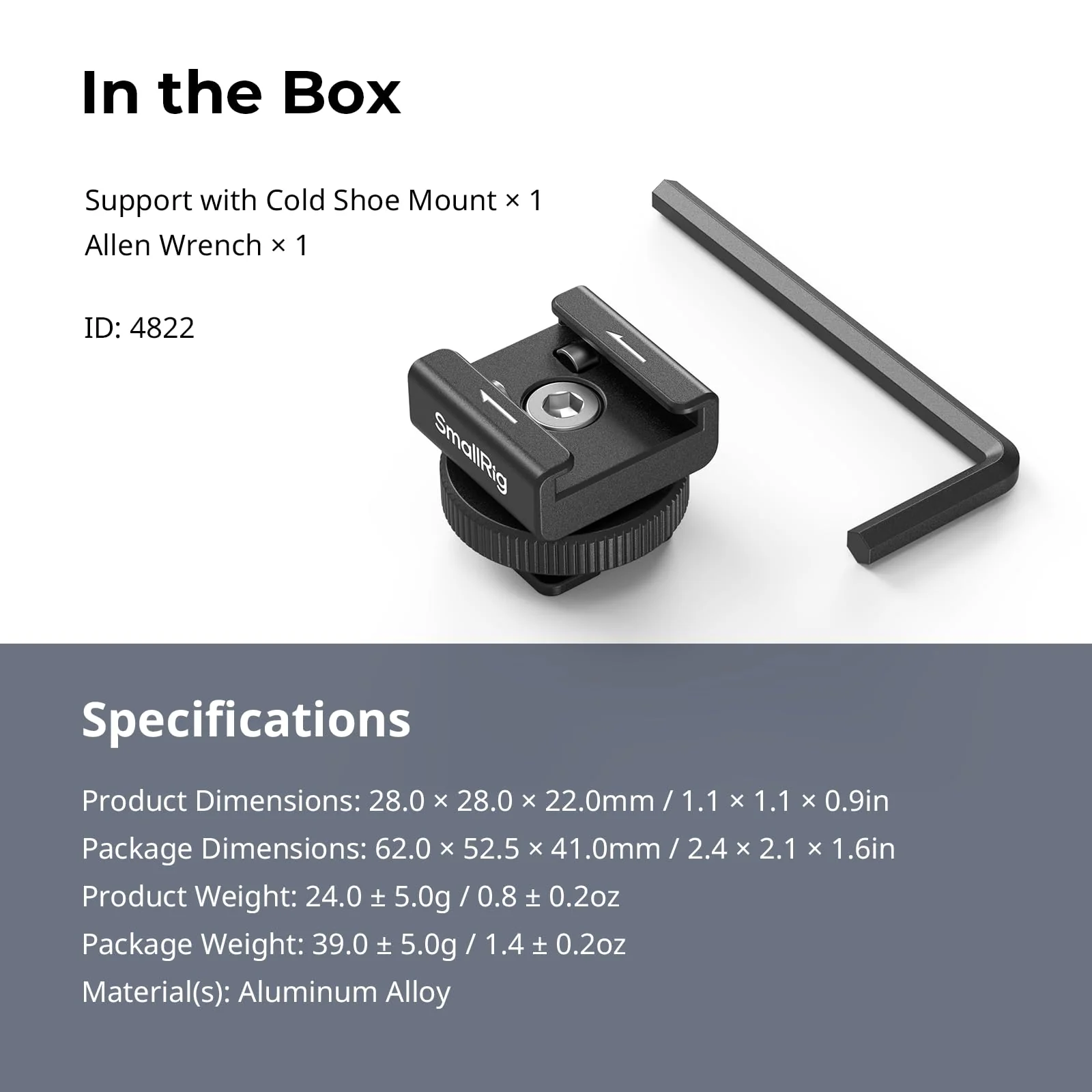 SmallRig Cold Shoe Mount Adapter for Wireless Microphone, for DJI Mic / Mic 2, for RODE Wireless Go II, for Saramonic BLink 900 B, for Hollyland C1, with 1/4"-20 Threaded Hole, Anti Drop Design - 4822 - Image 6