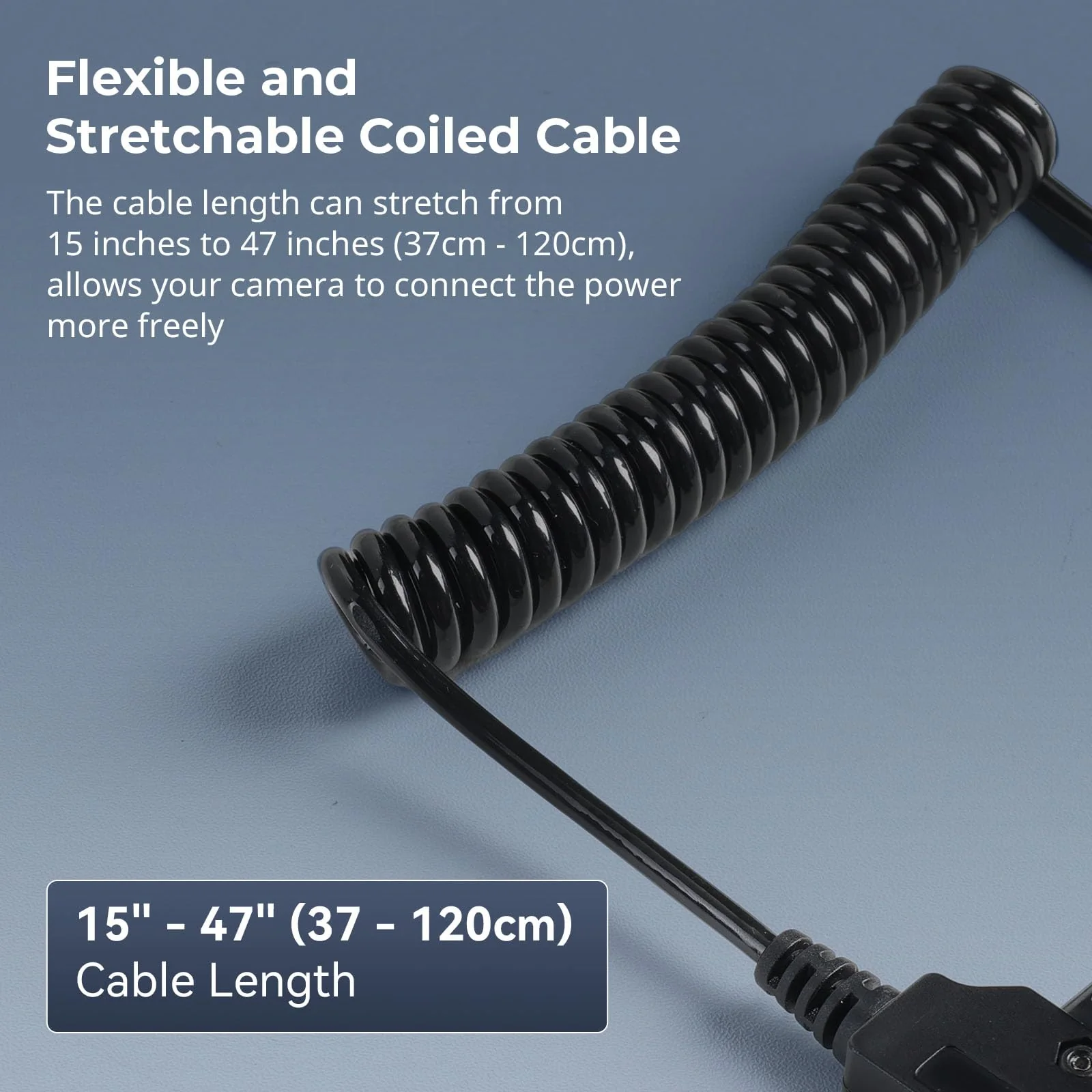 SMALLRIG D-TAP to BMPCC 4K/6K Coiled Power Cable Suitable for Blackmagic Pocket Cinema Camera 4K / 6K for V Mount Gold Mount Battery, Weipu SF6 2 Pin Female to P Tap, 15 inch - 47 inch Length - 4761 - Image 5
