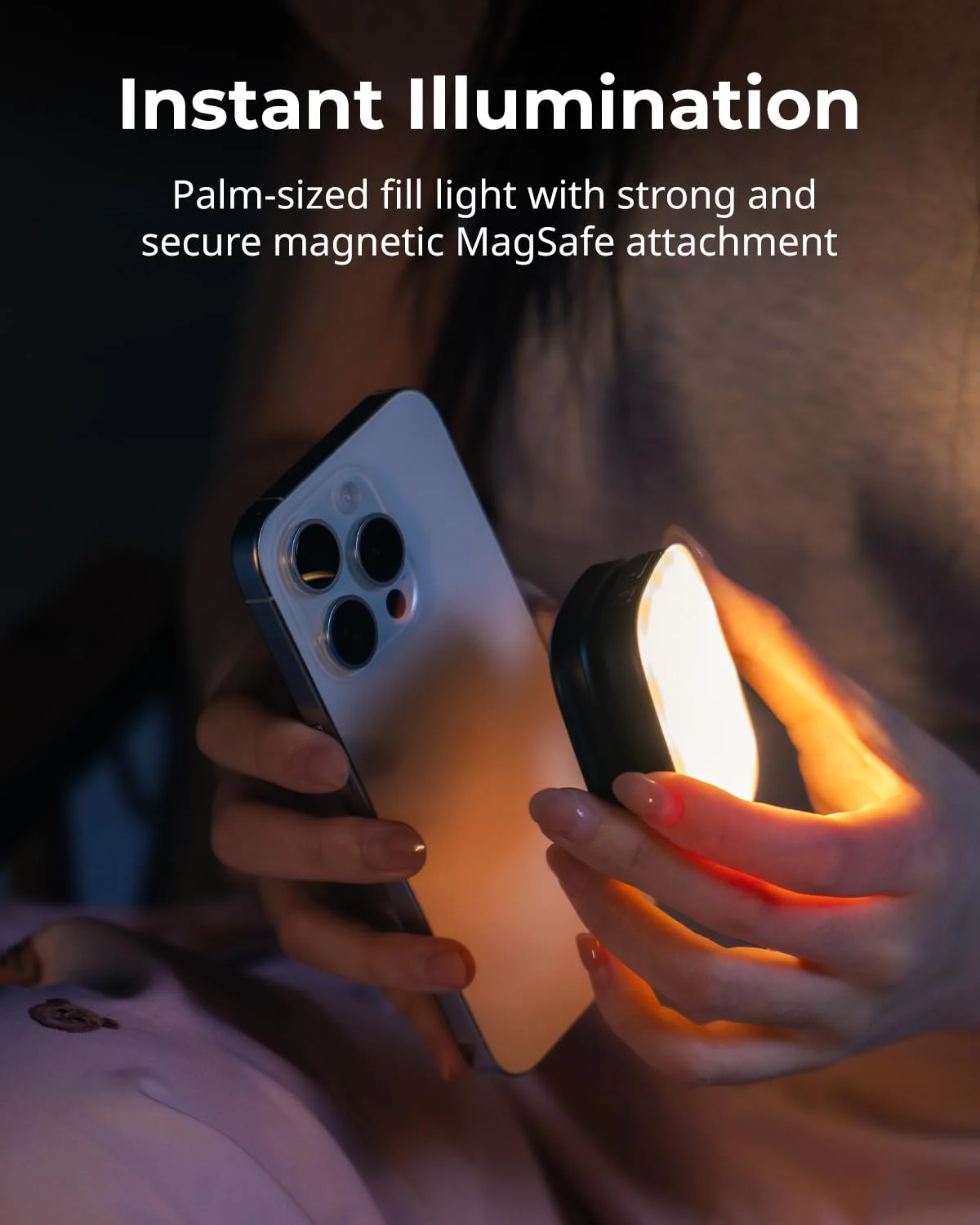 SmallRig Magnetic Selfie Light for iPhone, Phone Light with a Mirror, Instant Attachment for MagSafe, for Selfies, Video Conference, Vibe P48 Black - Image 4