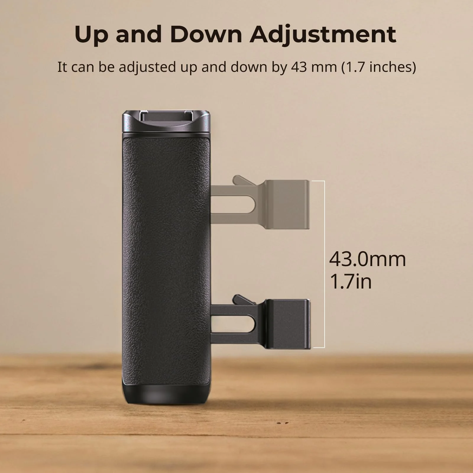 SmallRig Mini NATO Side Handle for Camera Cages, Universal Ergonomic Side Handgrip, 43mm Up/Down Adjustable, Bulit-in 1/4"-20 Threaded Hole, Strap Hole, Cold Shoe - 4840 - Image 5