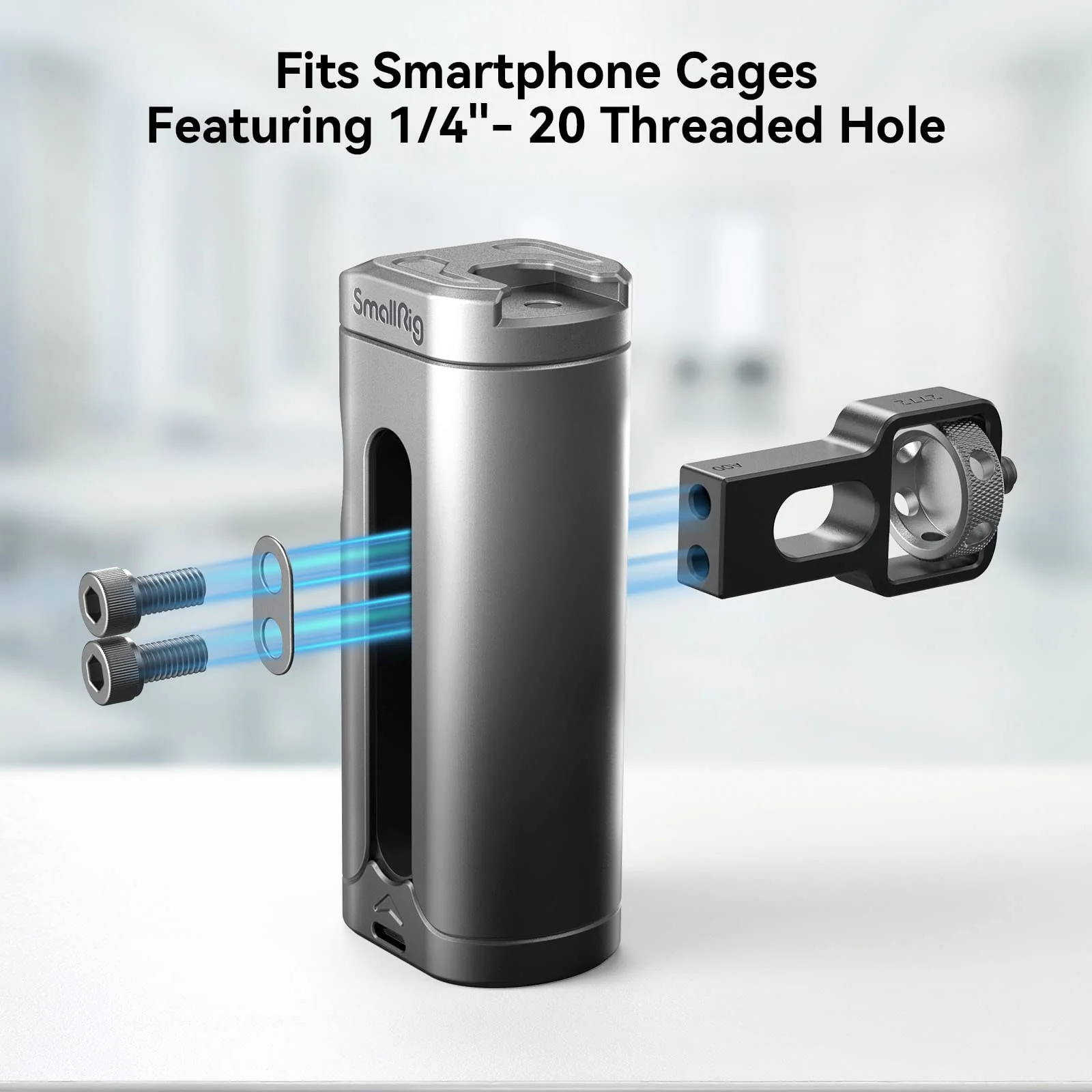SmallRig Mini Side Handle for Phone Cage Smartphone Video Rig with 1/4''-20 Threads and Cold Shoe, Up and Down Adjustable - 3894 3894 (without wireless control) - Image 5