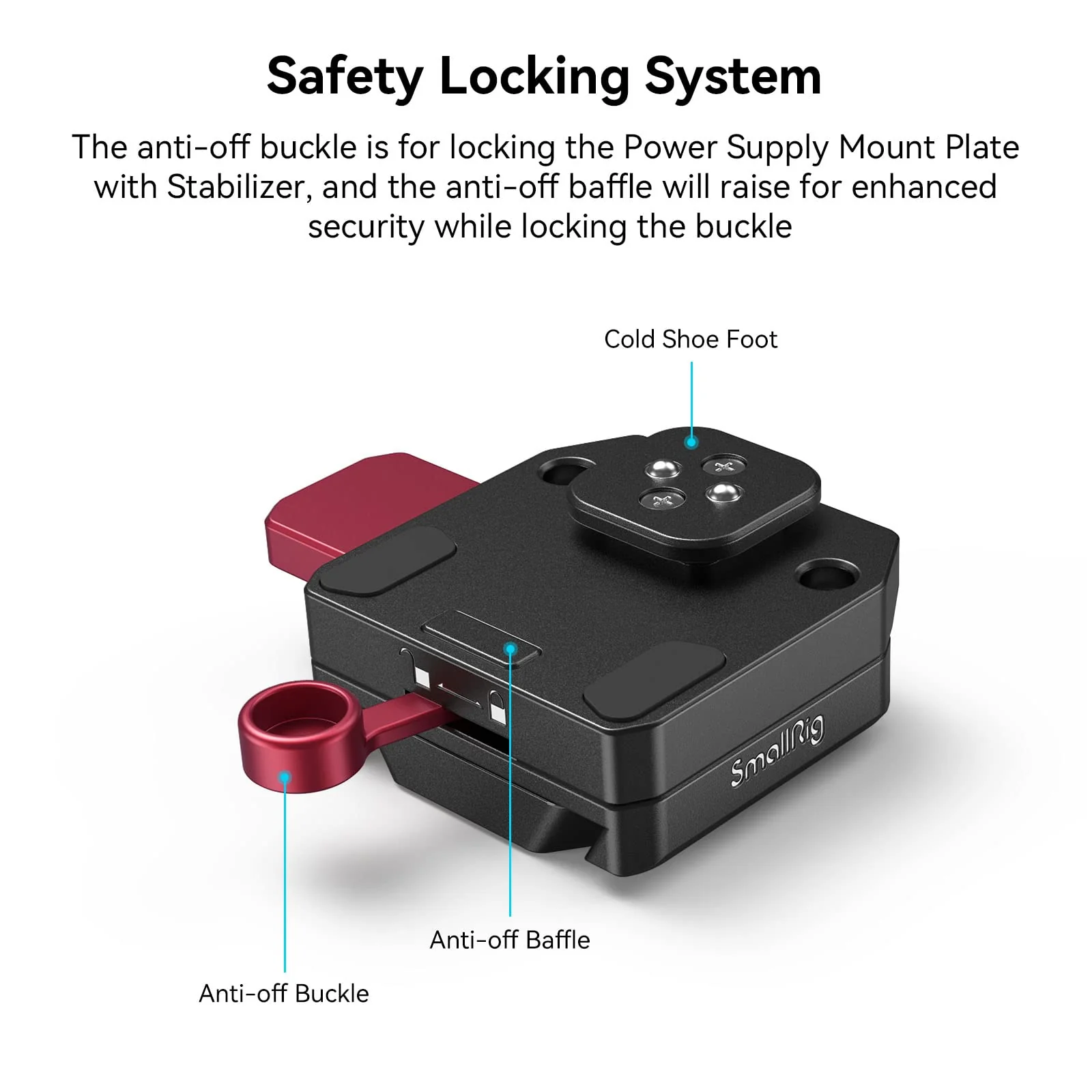 SMALLRIG Mini V Mount Battery Plate for DJI RS 3 / RS 3 Pro/RS 2 / RSC 2 Gimbals, Comes with V-Lock, Cold Shoe & 1/4"-20 Threaded Holes for V Mount Battery & NP-F Battery - 4189 - Image 7