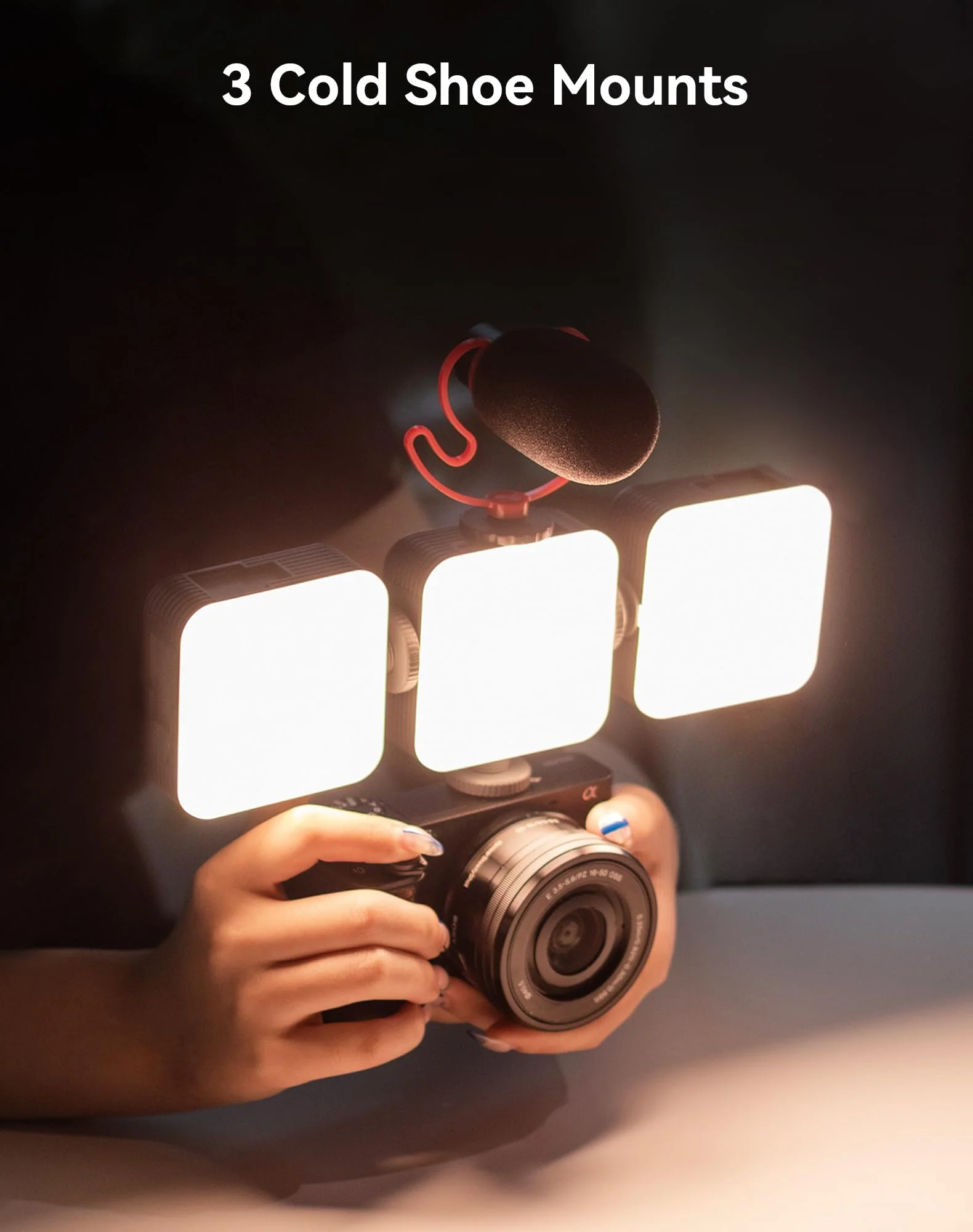 SmallRig P96 LED Video Light, Portable Camera Lights, 96 LED Beads for Photography Video Lighting, Rechargeable 2200mAh CRI 95+ 2700-6500K w 3 Cold Shoe Gray - Image 8