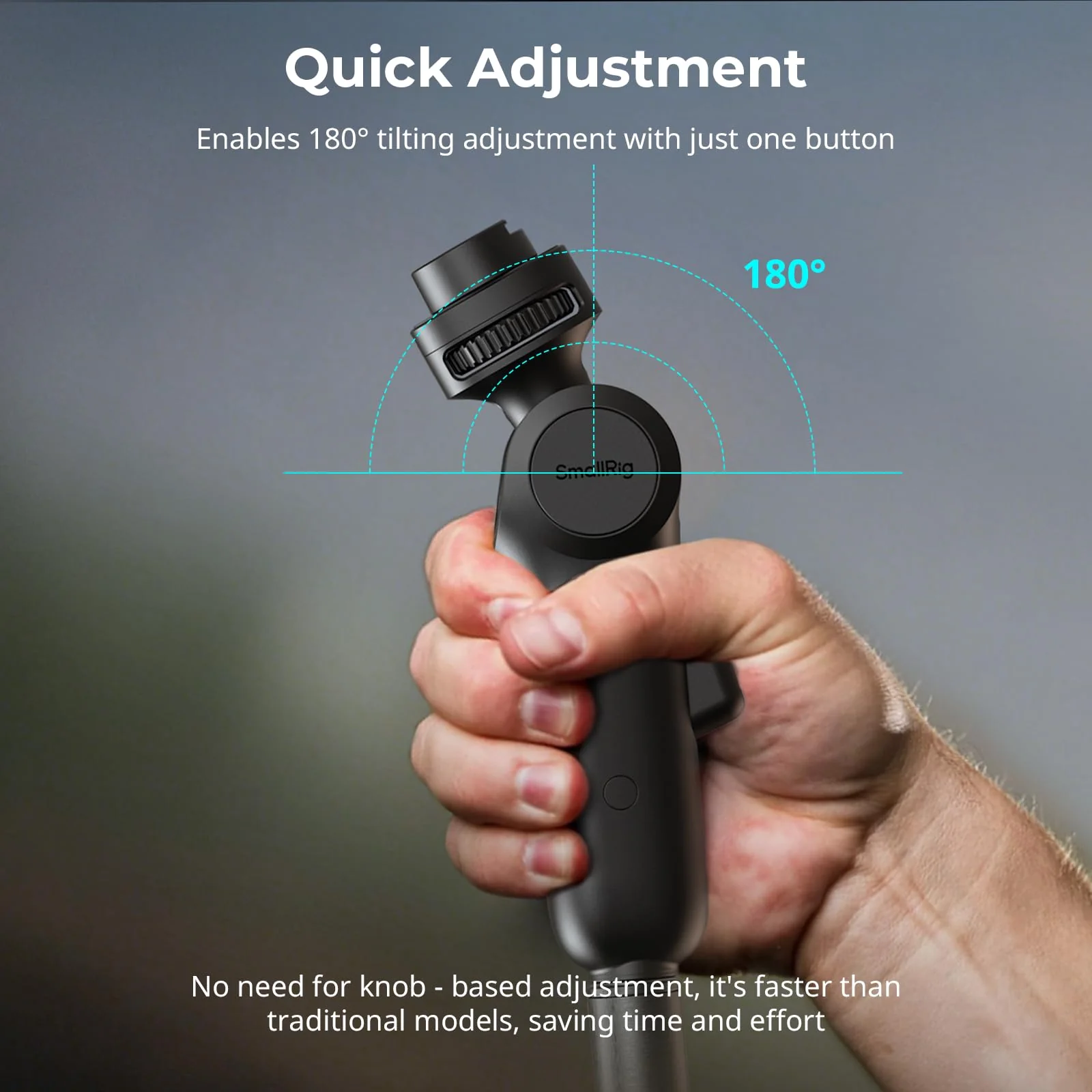 SmallRig Quick Adjustment Light Stand Adapter, One-Button 180° Pitch Adjustment, 3kg Load Capacity, for COB Video Light/Camera/Phone Clips, for On-Camera Flash, 5181 - Image 2