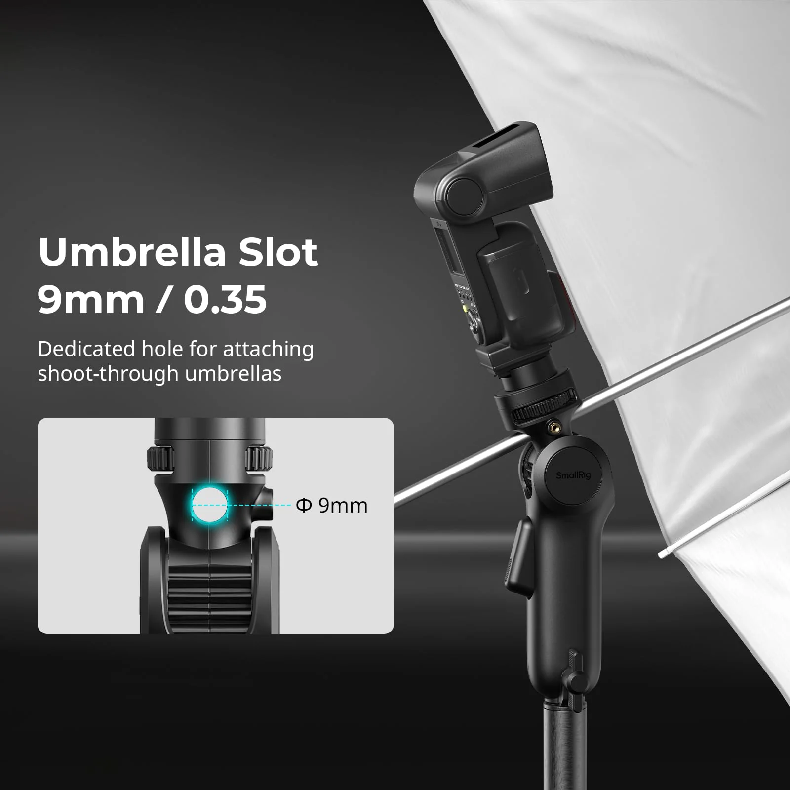 SmallRig Quick Adjustment Light Stand Adapter, One-Button 180° Pitch Adjustment, 3kg Load Capacity, for COB Video Light/Camera/Phone Clips, for On-Camera Flash, 5181 - Image 4