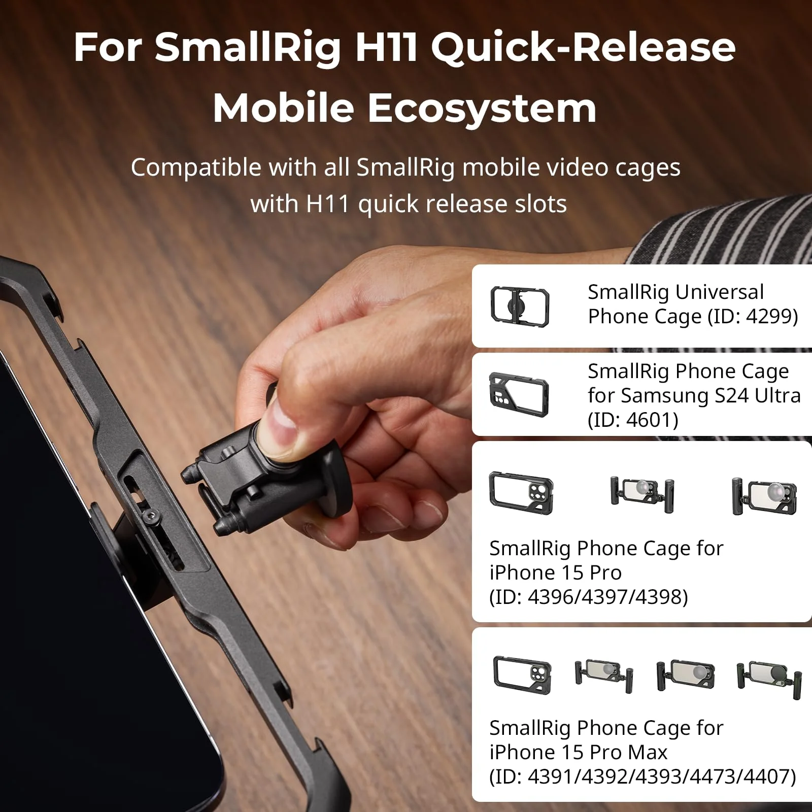 SmallRig Quick Release Adapter for SmallRig Quick-Release Mobile Phone Cage Series, for Tripods, Gimbal Stabilizers, Sliders, and Other Equipment with Tripod Heads for Arca-Swiss - 4609 - Image 2