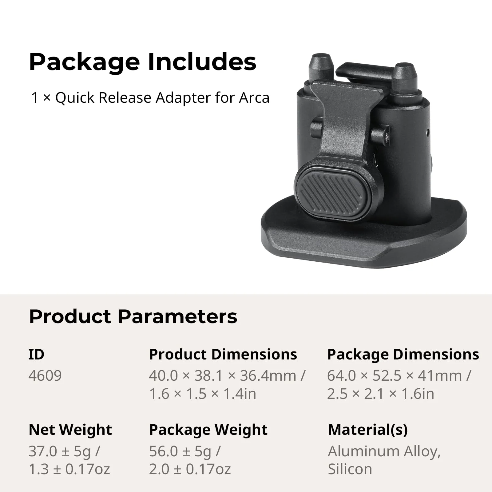 SmallRig Quick Release Adapter for SmallRig Quick-Release Mobile Phone Cage Series, for Tripods, Gimbal Stabilizers, Sliders, and Other Equipment with Tripod Heads for Arca-Swiss - 4609 - Image 5