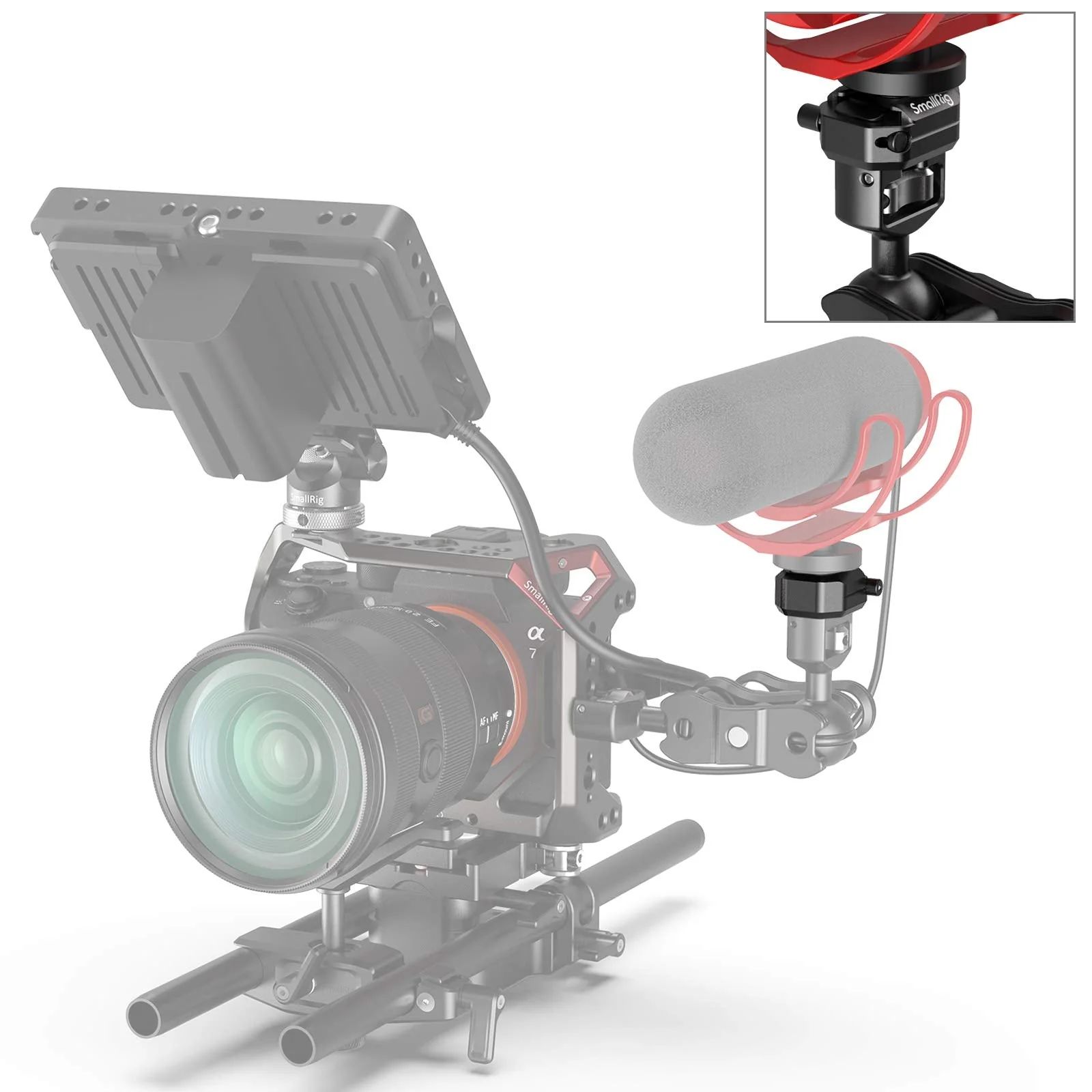SmallRig Universal Cold Shoe Mount, Multi-Functional Shoe Adapter with Safety Release, for DSLR Camera Rig Microphone LED Light - 2797 - Image 8