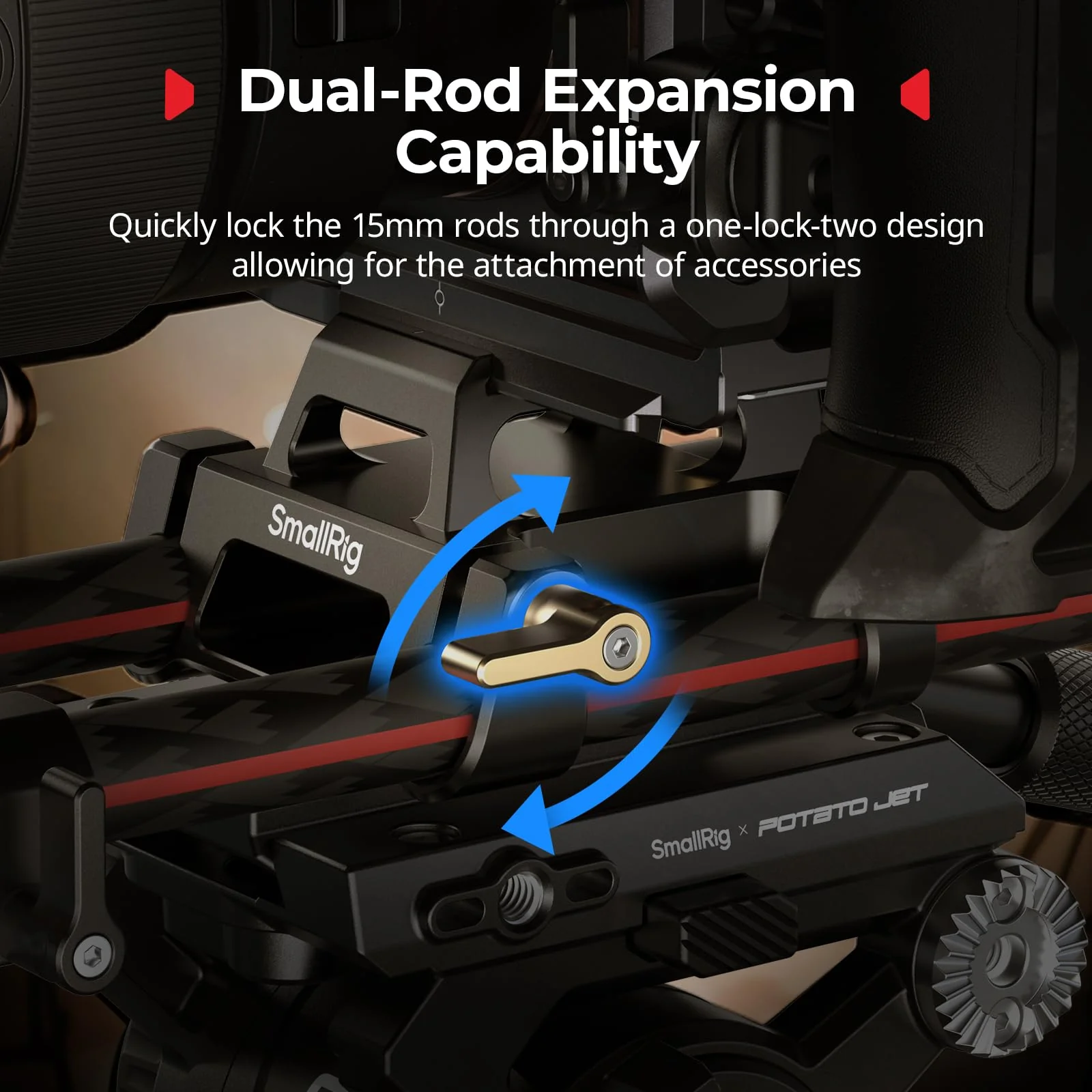 SMALLRIG Universal Mount Plate Kit with Dual 15mm Rod Clamp for Cameras, Built-in Quick-Release Plate for Arca-Swiss, with 1/4"-20 and 3/8"-16 Threaded Holes - 5365 - Image 2