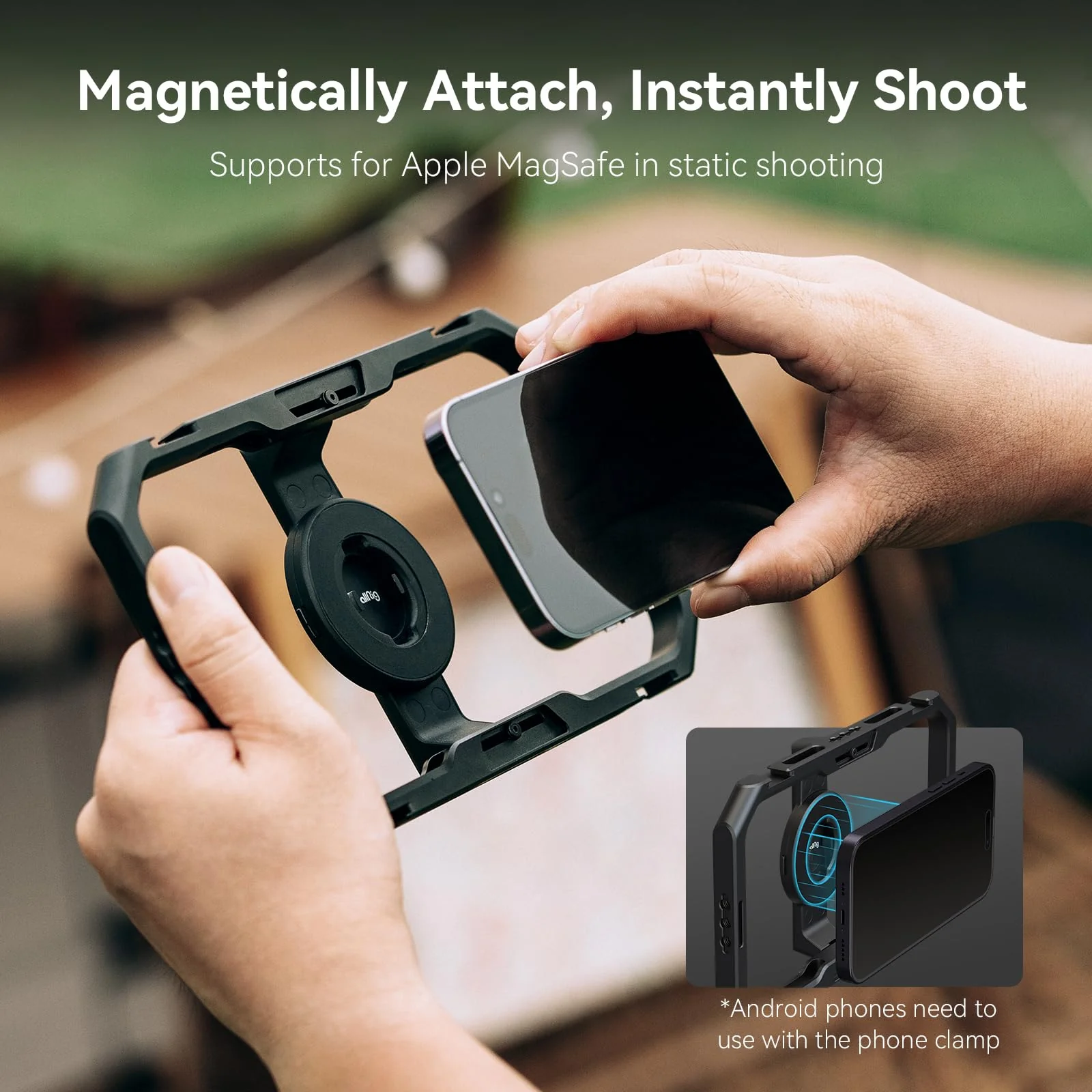 SmallRig Universal Quick Release Phone Cage, Aluminium Alloy Magnetic Smartphone Video Rig Support for Apple MagSafe, Sturdy Phone Video Stabilizer Case for iPhone for Samsung for Huawei and More-4299 - Image 2