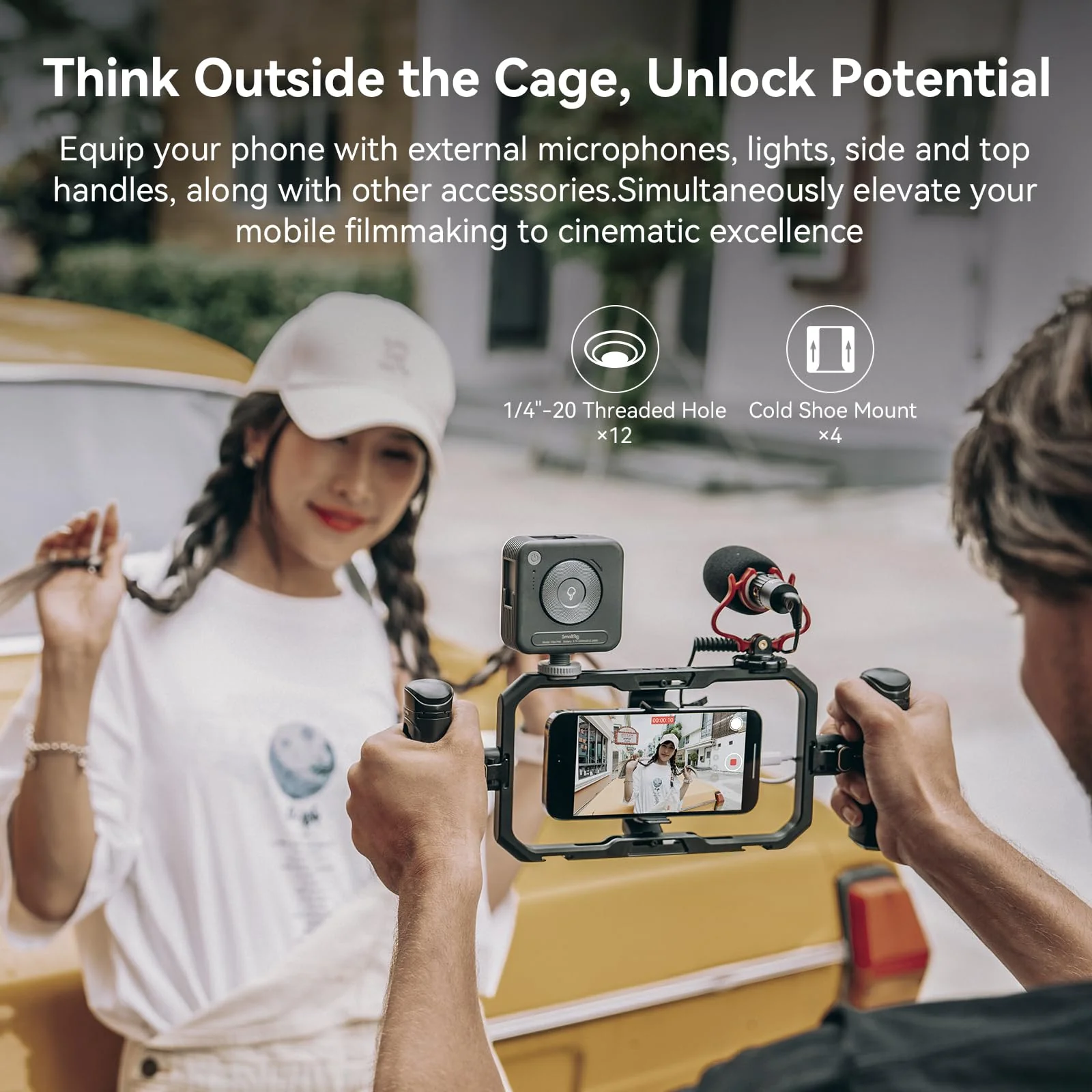 SmallRig Universal Quick Release Phone Cage, Aluminium Alloy Magnetic Smartphone Video Rig Support for Apple MagSafe, Sturdy Phone Video Stabilizer Case for iPhone for Samsung for Huawei and More-4299 - Image 7