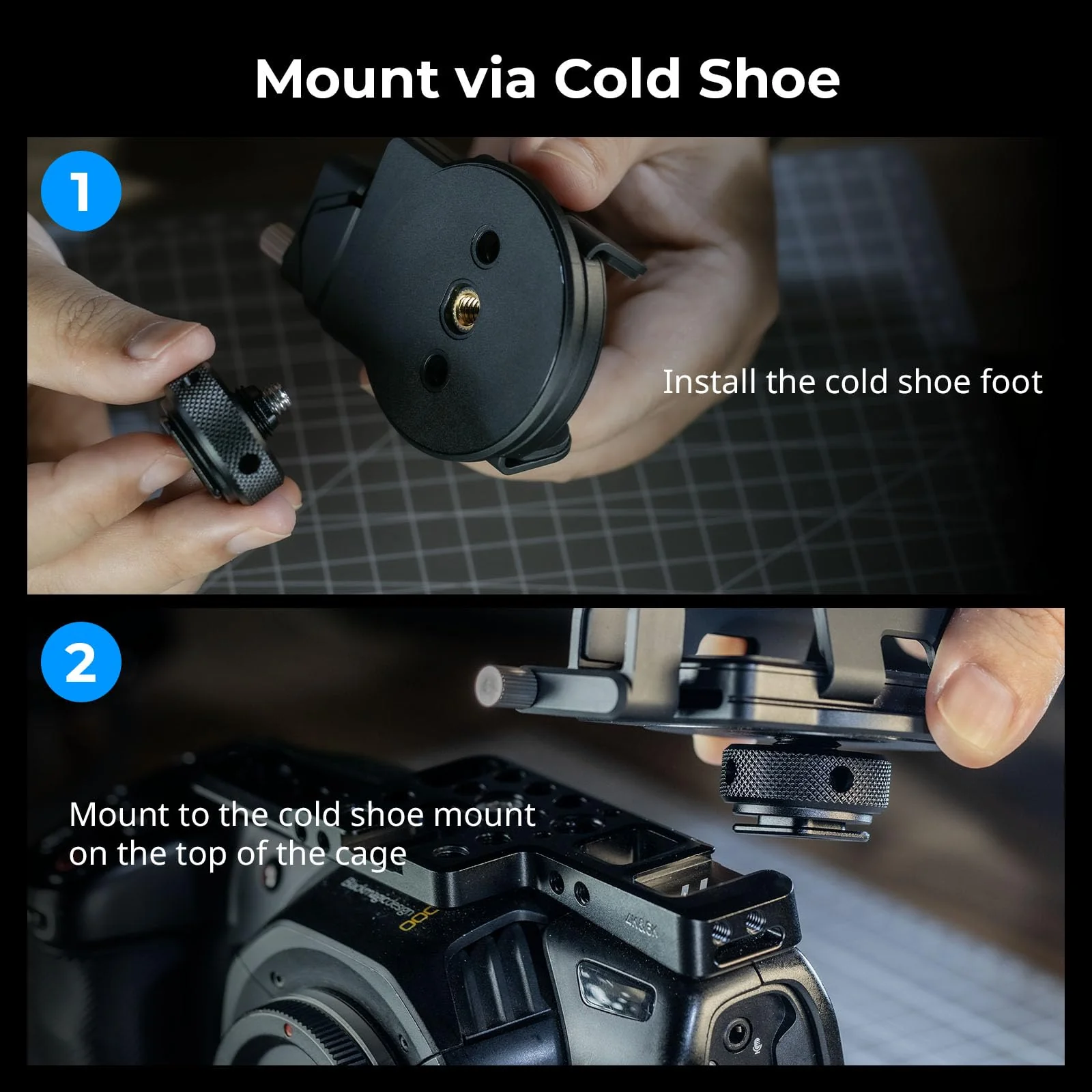 SMALLRIG Universal SSD Holder for MagSafe, SSD Mount Bracket for Samsung T5 T7 SSD, for SanDisk SSD,for iPhone 17/16/15/14, for Camera Cage, with Cold Shoe & Cable Clamp, 40-60mm Wide Clamping - 5196 Clamp+Cable Clamp - Image 5