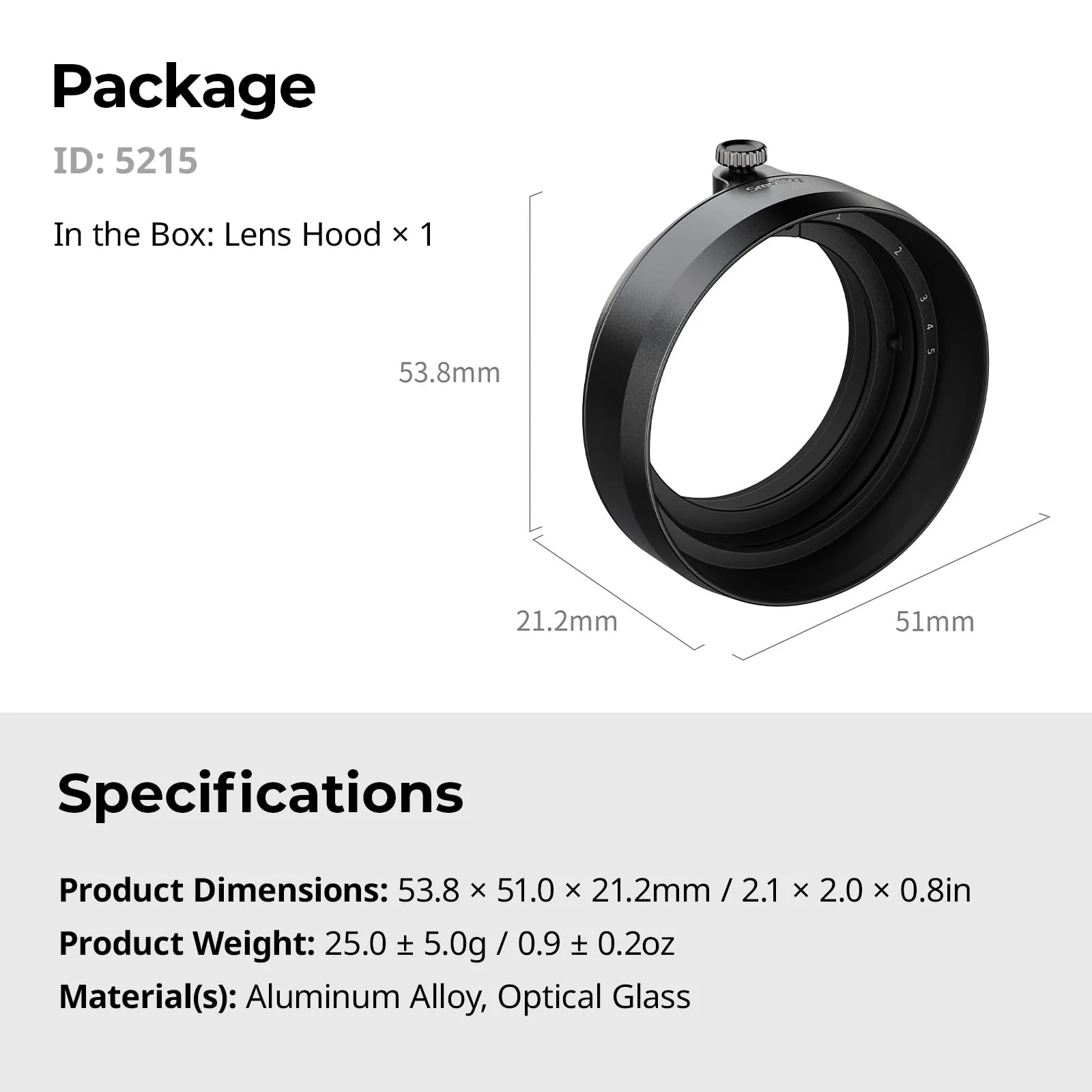SMALLRIG X Half Lens Hood Sun Shade for Fujifilm, Shading Hood, Compatible with UV/VND Filters, Made of Aluminum Alloy, Anti-Scratch Protective Cover, Anti-Glare - 5215 Black - Image 9