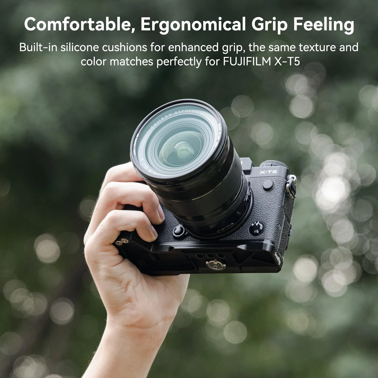 SmallRig X-T5 L-Shape Grip for FUJIFILM X-T5 Camera, Built-in Quick Release Plate for Arca, 1/4"-20 Holes, Ergonomic Silicone Handgrip, Shutter Button (Black) - 4260 Black - Image 8