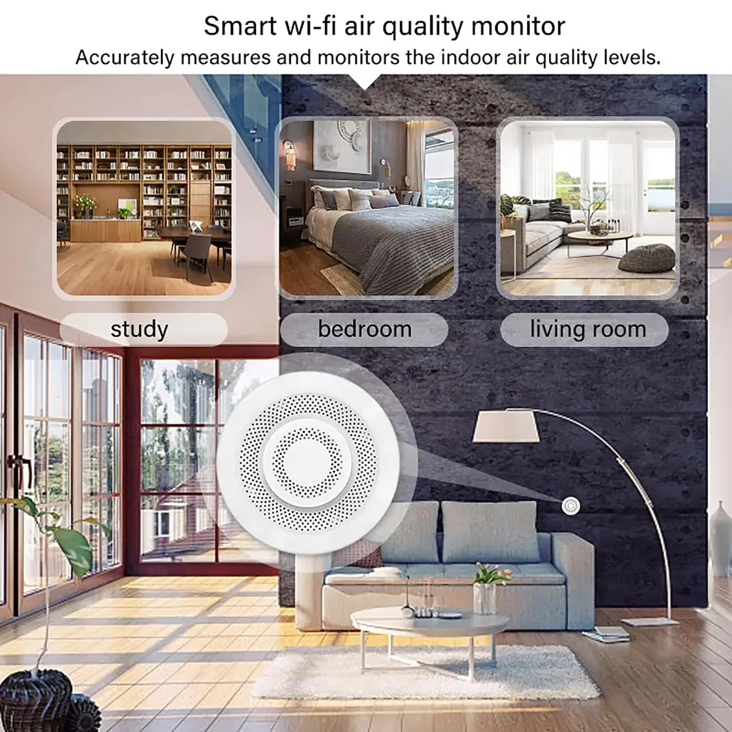 Smart Air Quality Monitor:Tuya WiFi Indoor Air Quality Meter Detects CH2O, CO2, VOC Concentration, Temperature and Humidity, Thermometer Humidity Monitor - Image 7