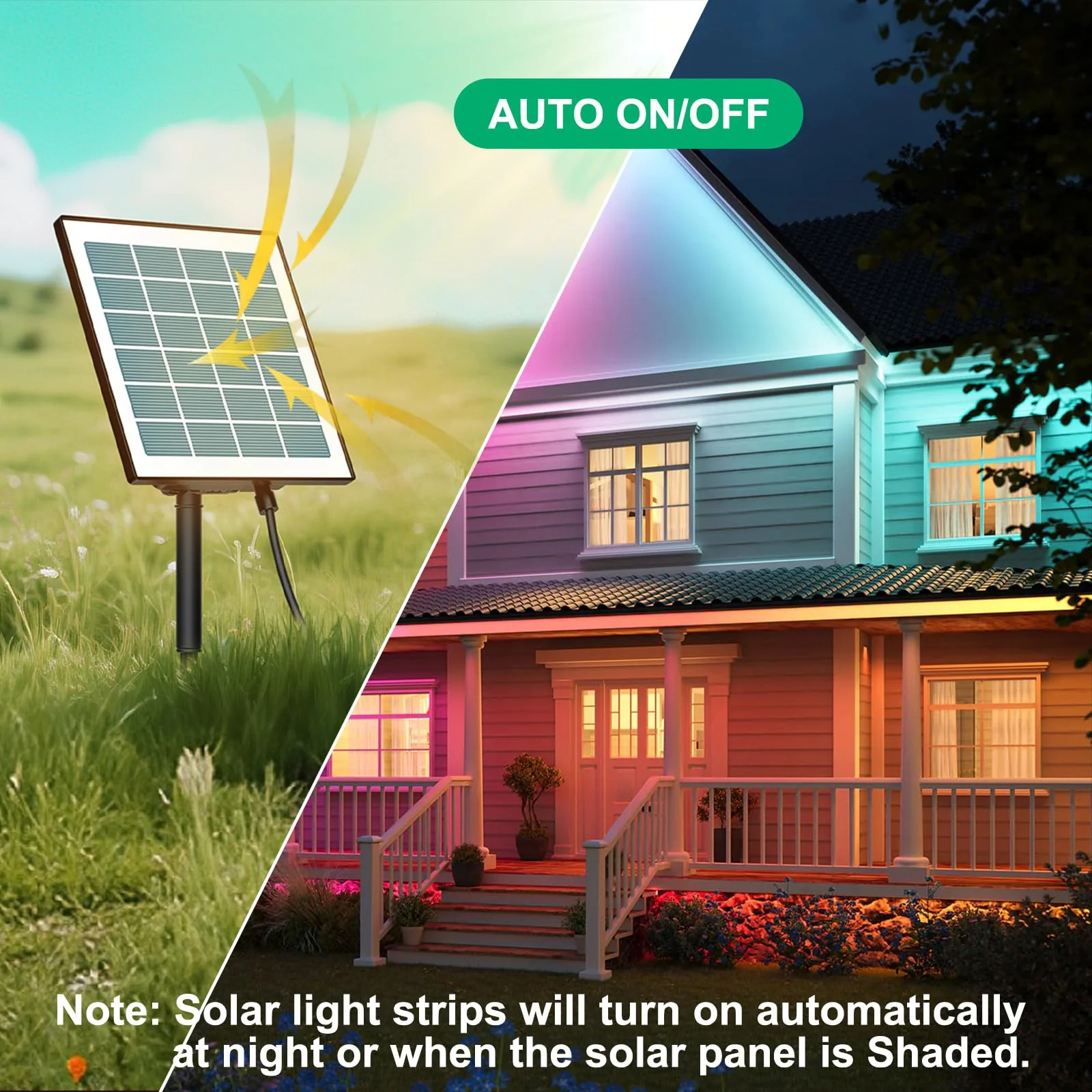 Smart Solar Led Strip Lights Outdoor, 16.4ft RGBICW Solar Rope Lights Self-Adhesive Waterproof with Remote Timer and Auto On/Off, Perfect for Deck, Patio, Poolside, Camping Decor RGBWIC - Image 4