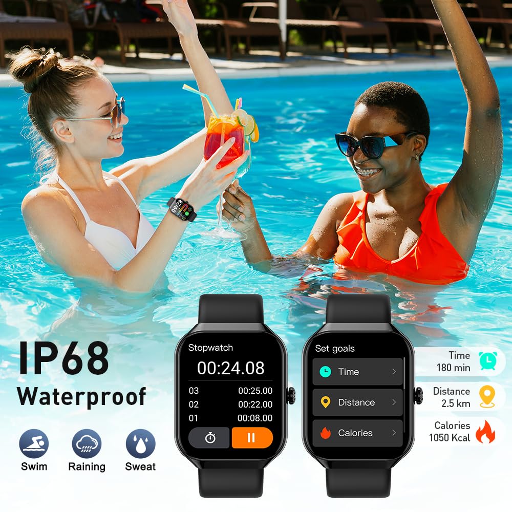 Smart Watch(Answer/Make Call), 1.96" HD Smartwatch for Men Women, 2025 New Fitness Watch with 110+ Sport Modes, Heart Rate, Sleep Monitor, Pedometer, IP68 Waterproof Activity Tracker for Android iOS Black - Image 7