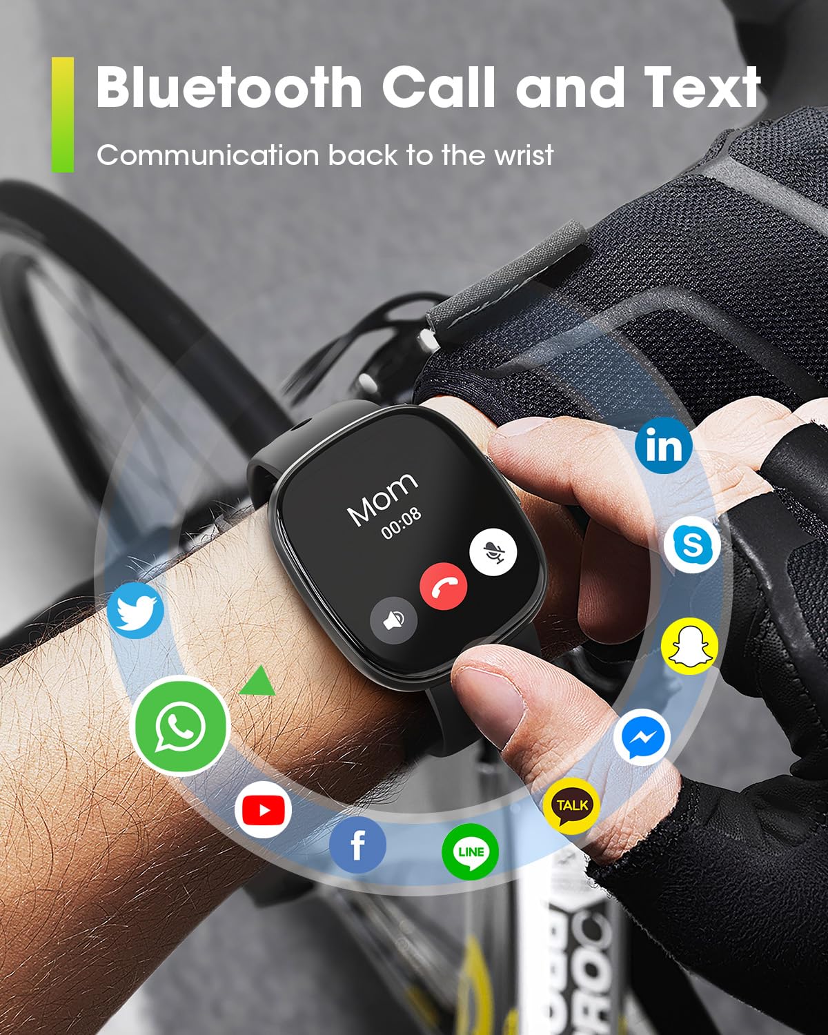 Smart Watches for Men Women Fitness: Fitness Tracker with Blutooth Call 24/7 Heart Rate SpO2 Sleep Monitor 5ATM Waterproof 120+ Sport Mode Activity Trackers Compatible iPhone Android Phones (3 Bands) Black - Image 3