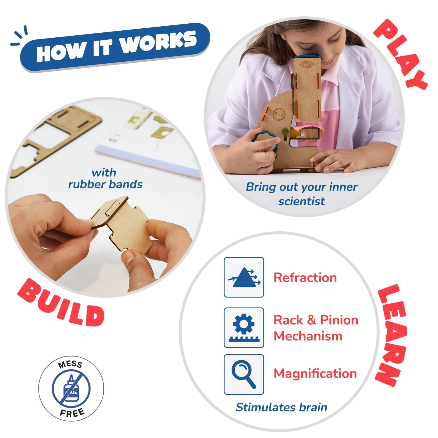 Smartivity Microscope 100x Zoom STEM Toy for Kids Age 8 to 14 Years Old | Cool Birthday Gifts Ideas for Boys & Girls | DIY Science Toys for 8,9,10,11,12,13,14 Years I Wooden Engineering Game 100x Microscope - Image 3