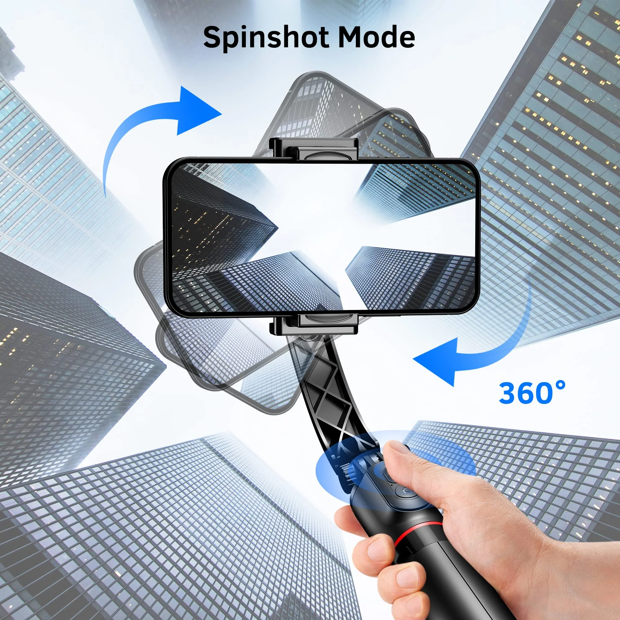 Smartphone Gimbal Stabilizer with Remote, Aluminum Extendable Selfie Stick Tripod, 360° Automatic Rotation, Auto Balance for Live Video Recording, Vlogging, YouTube Compatible with iPhone and Android - Image 3