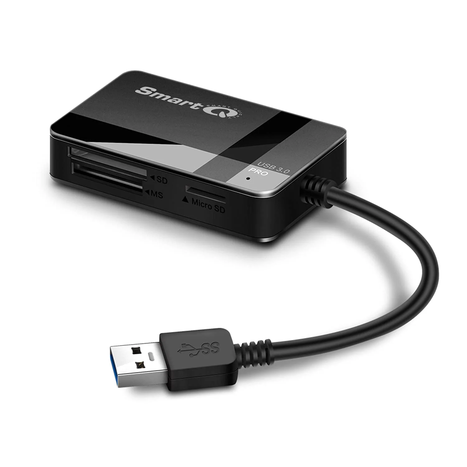 SmartQ C368 Pro USB 3.0 Multi-Card Reader, Plug N Play, Apple and Windows Compatible, Powered by USB, Supports CF/SD/SDHC/SCXC/MMC/MMC Micro/RS MMC/Mini SD/Micro SD/MS Duo/MS Pro/MS Pro Pro Duo USB A - Image 2