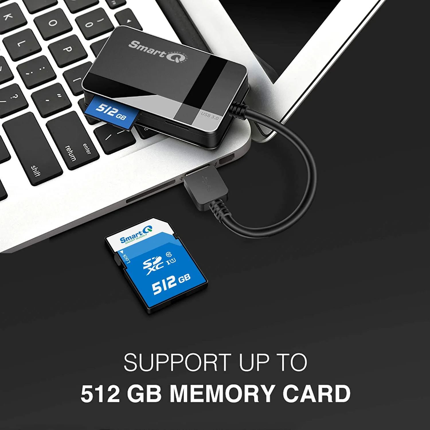 SmartQ C368 USB 3.0 Multi-Card Reader, Plug N Play, Apple and Windows Compatible, Powered by USB, Supports CF/SD/SDHC/SCXC/MMC/MMC Micro, etc. Regular USB A - Image 4
