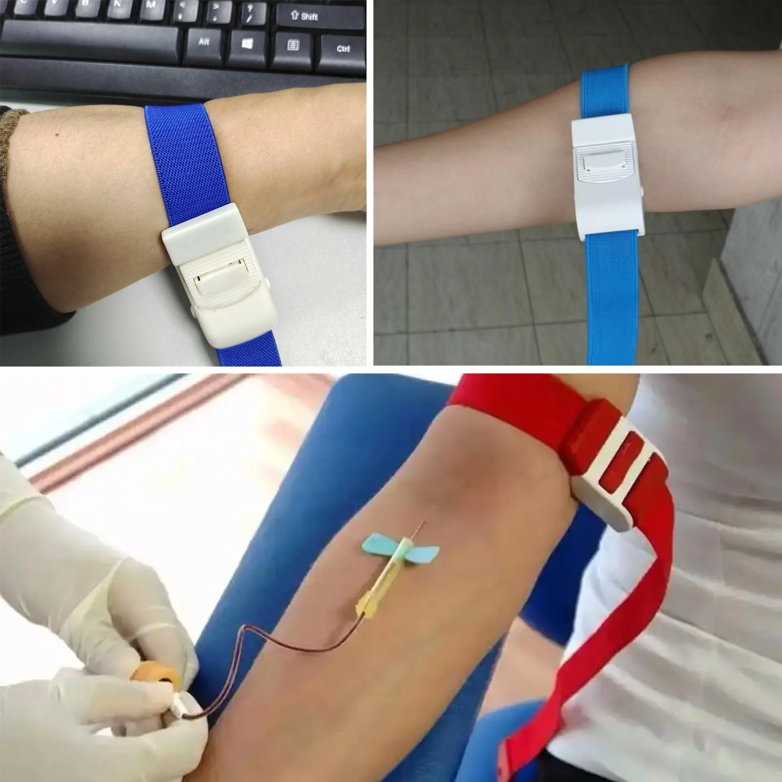 Smavles 6 x Vein Storms, Medical Nurse Tourniquet Buckle, Tourniquet Bands, Vein Congestion Tube, Dust Band, Blood Collection and Wound Care Used (Mixed Colour) - Image 7