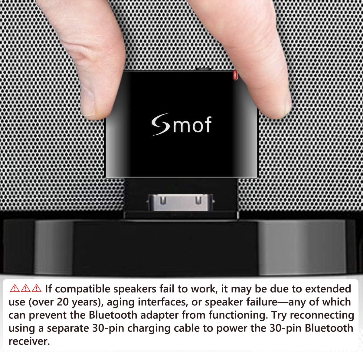 Smof 30 Pin Bluetooth Adapter Receiver for Bose Sounddock iPod iPhone Music Docking Station and Other 30 Pin Dock Speakers Bluetooth Audio Receiver with 3.5 mm Audio Cable (Not for Car or Motorcycle) - Image 6