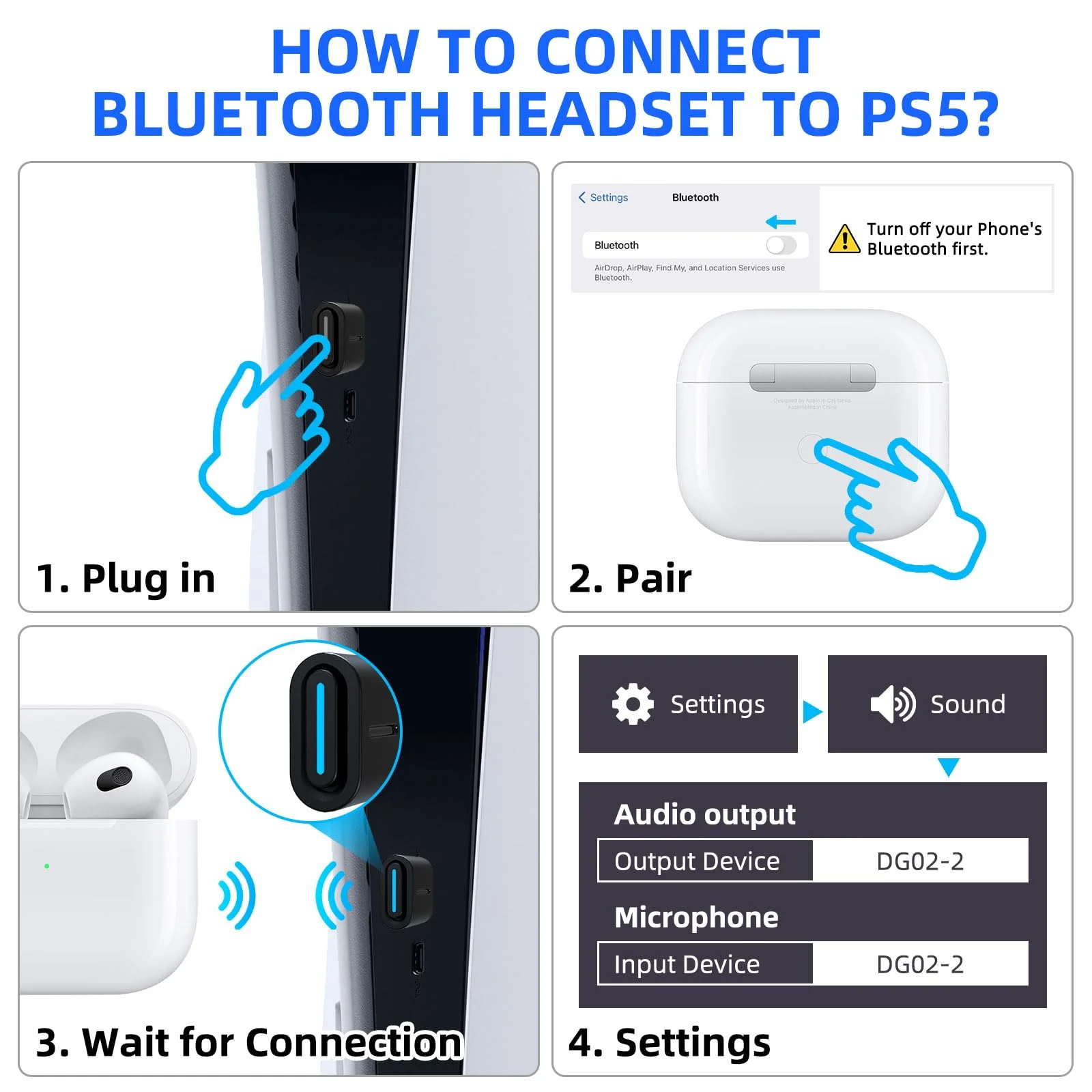 Smof USB Bluetooth Audio Adapter for PS5, PS4,Switch,Mac. Compatible Bone Conduction Headsets Wireless Audio Transmitter Dongle with aptX Low Latency Support, USB Bluetooth 5.2 Adapter - Image 3