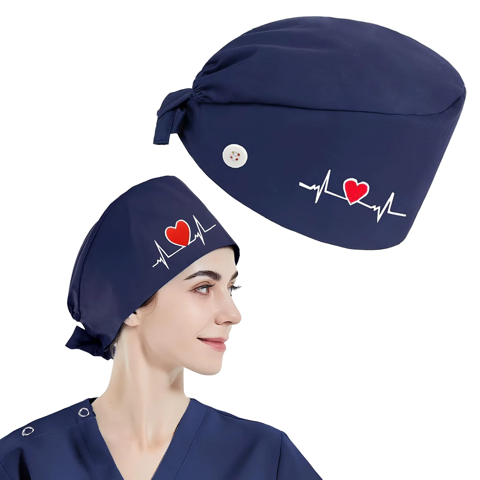 Smomend Surgical Cap, Funny Surgical Caps for Doctors, Nurses, Dentists and Medical Personnel, Unisex Fabric Hood with Sweat Absorber for Hospital, Clinic and Laboratory, One Size, Blue, blue - Image 7