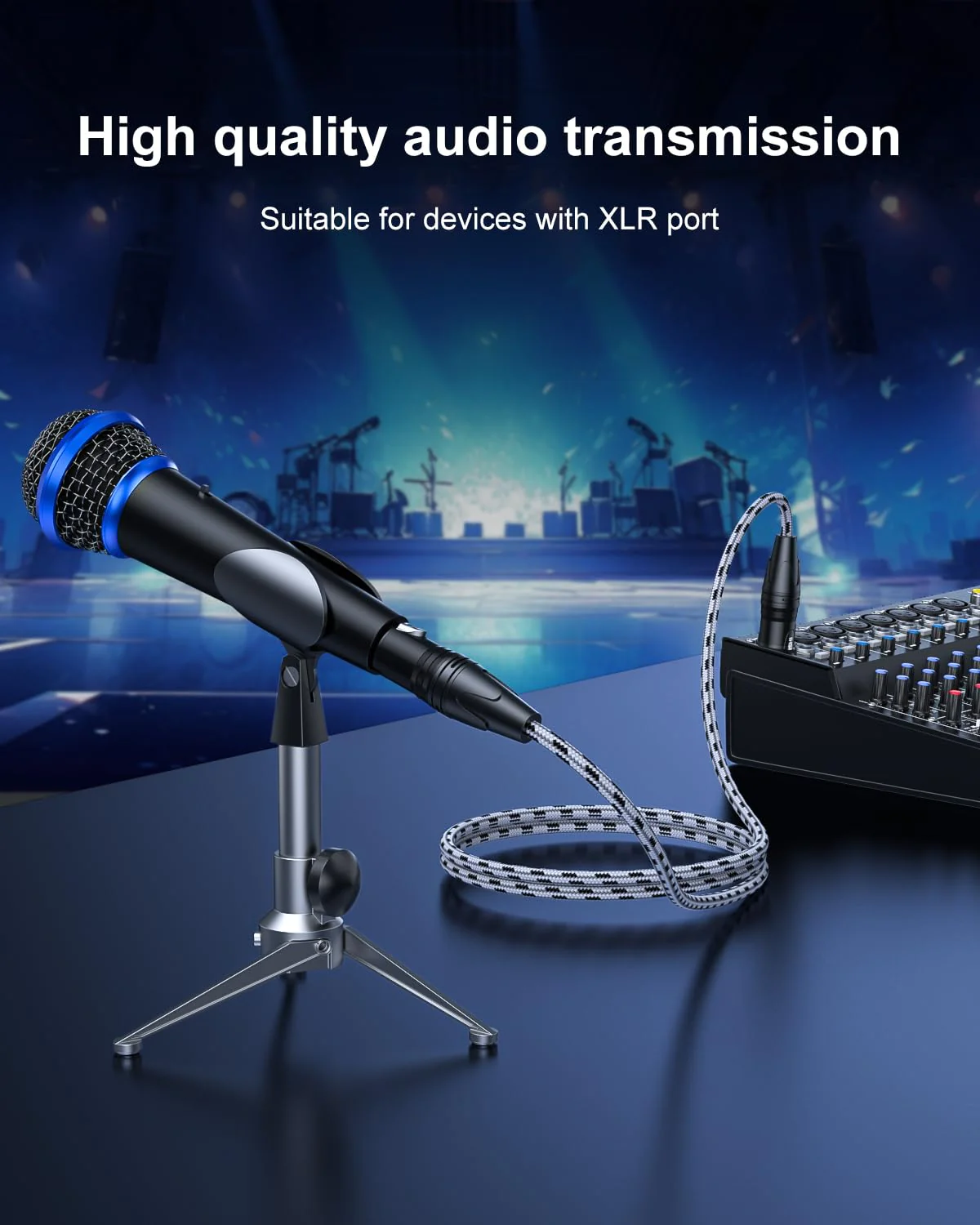 SNANSHI 2Pack XLR Cables 6.6FT, XLR Microphone Cable, Nylon Braided, Gold-Plated, Balanced XLR Male to Female Microphone Cable for Recording, Speaker, PA System, Home Studio - Image 2