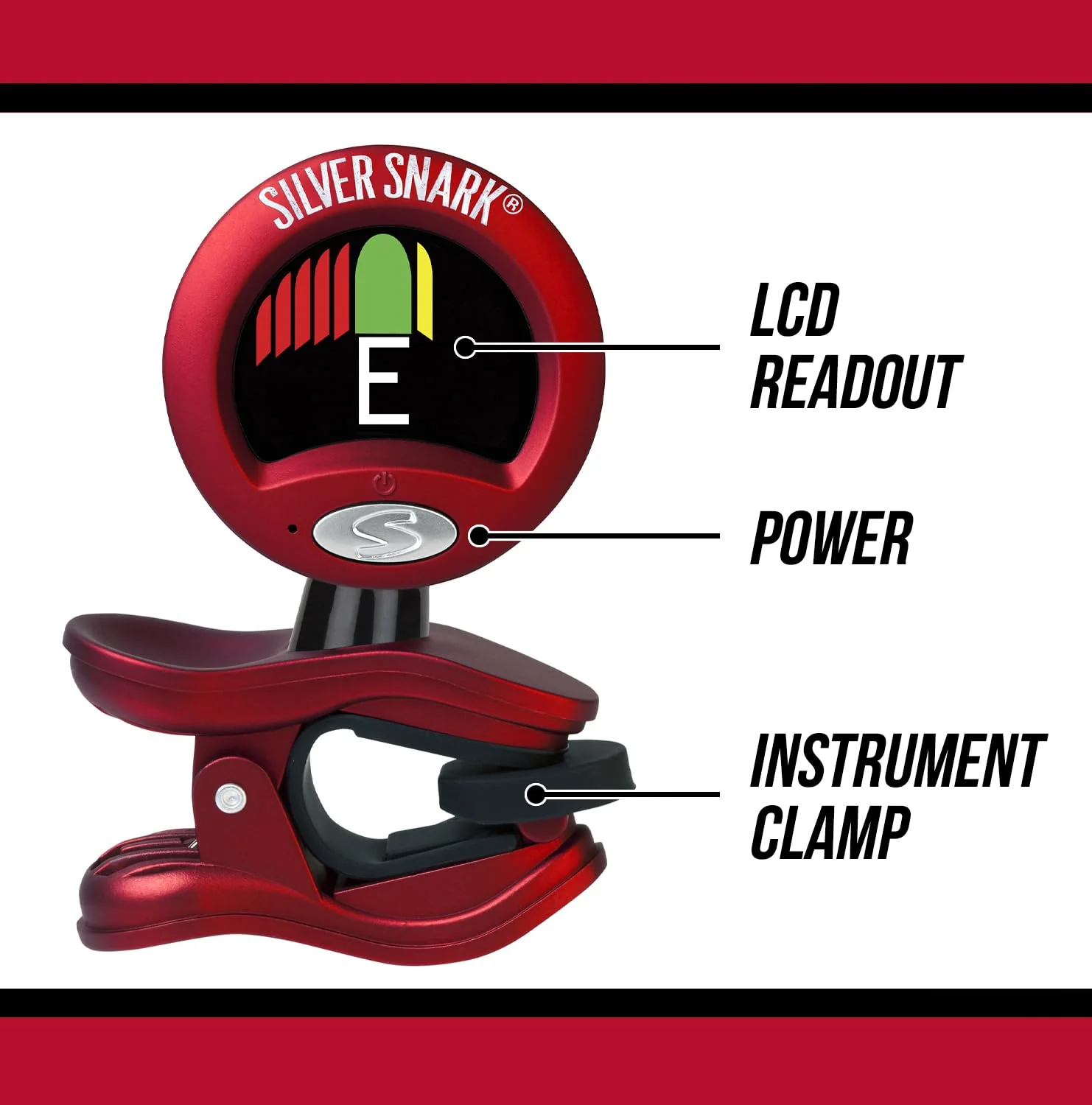 SNARK 2 Clip-on All Instrument Tuner-Red/Silver (SILRED) Pack of 1 - Image 2