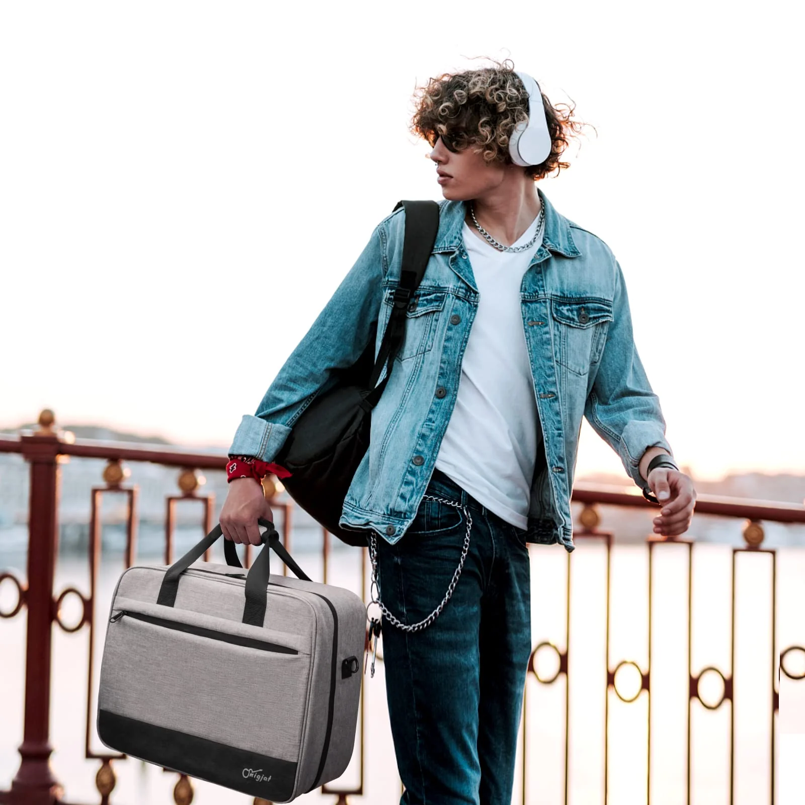 SNIGJAT Audio Mixer Case (Size:15.5"x 13" x 6"), Protective DJ Mixer Bag with 10mm Padding, Large-Capacity Recording Equipment Bag Soft with Adjustable Storage for Cables, Podcast Gear and Mics, Gray Grey - Image 7