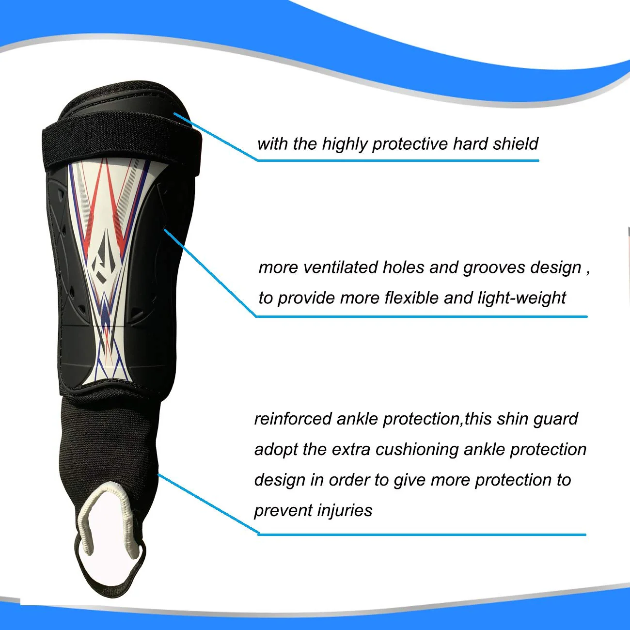 Soccer Football shin Guards with Low-Profile Flexible Super Protection,Great for Youth, Junior black/white Medium - Image 2