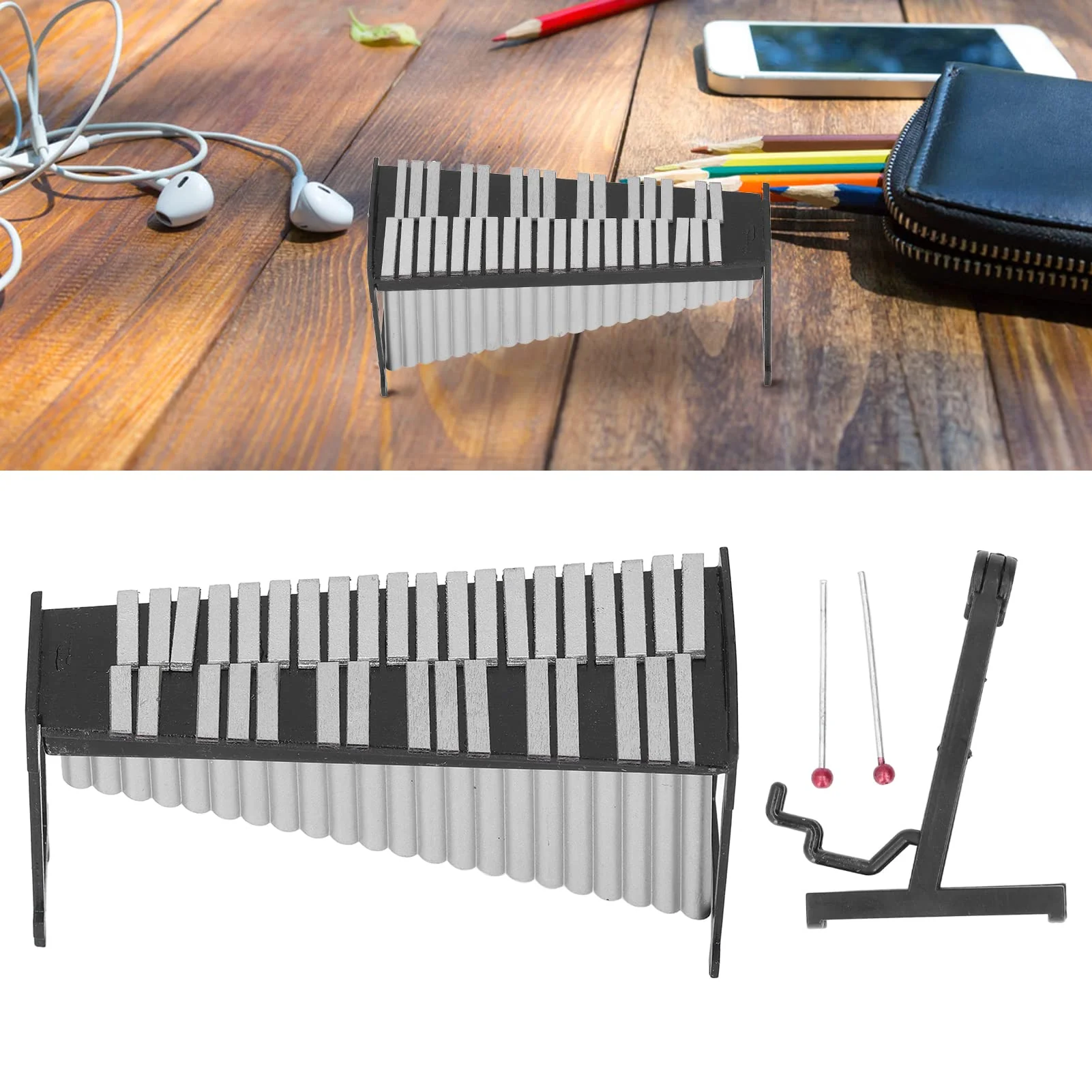 Socobeta Mini Marimba, Tiny Marimba Cute Style Exquisite Handcraft for Kids for Music Lovers for Table Decoration - Image 2