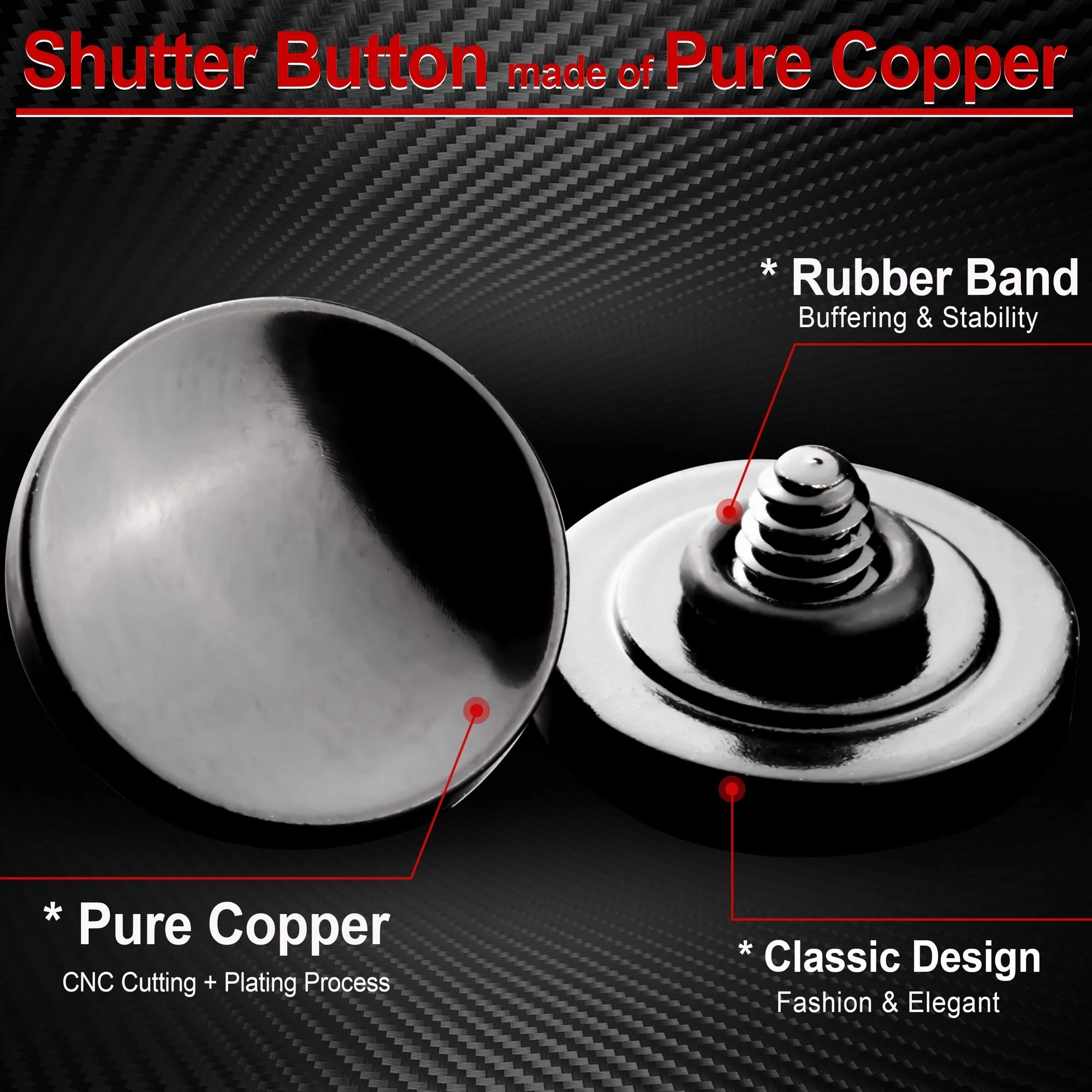 Soft Shutter Release Button (2 Pack/Black) High-end Concave Camera Shutter Button Black - Image 4