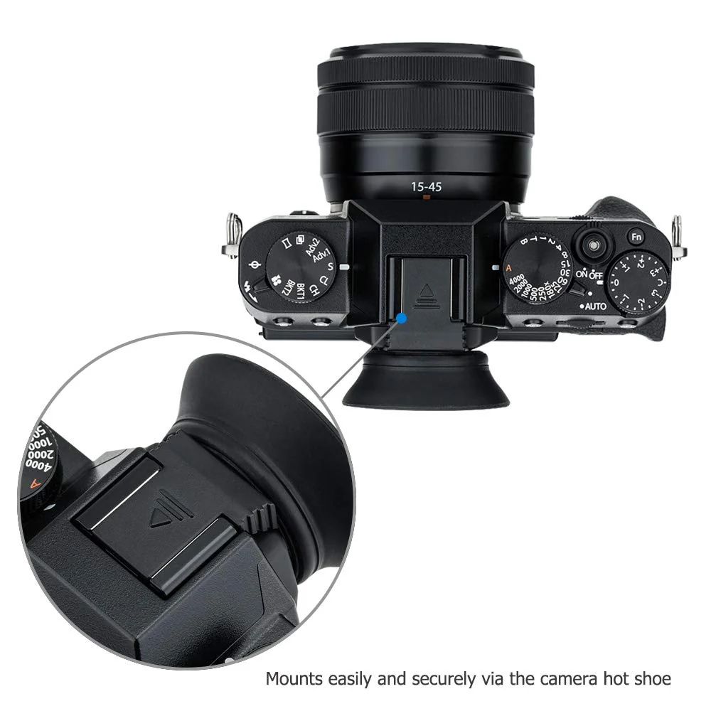 Soft Silicon Camera Viewfinder Eyecup Eyepiece Eyeshade for Fujifilm Fuji X-T30II X-T30 II X-T20 X-T10 Eye Cup Protector Cushion (Hot Shoe Mount Installation) for X-T30II X-T30 X-T20 X-T10 - Image 8