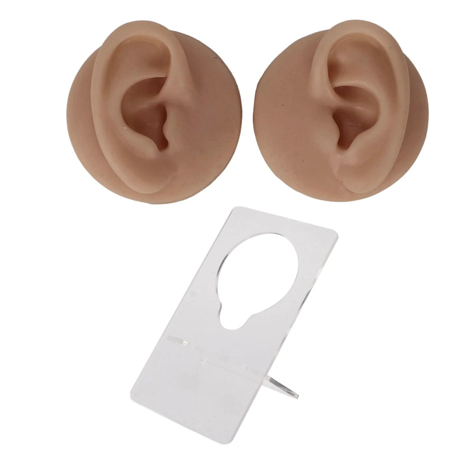 Soft Silicone Ear Model, Reusable Ear Display Mould, Professional Ear Piercing Tool, Safety Pierce for Piercing Practice Earring Display, Various Skin Colours (Dark Skin Colour) Dark skin colour - Image 7