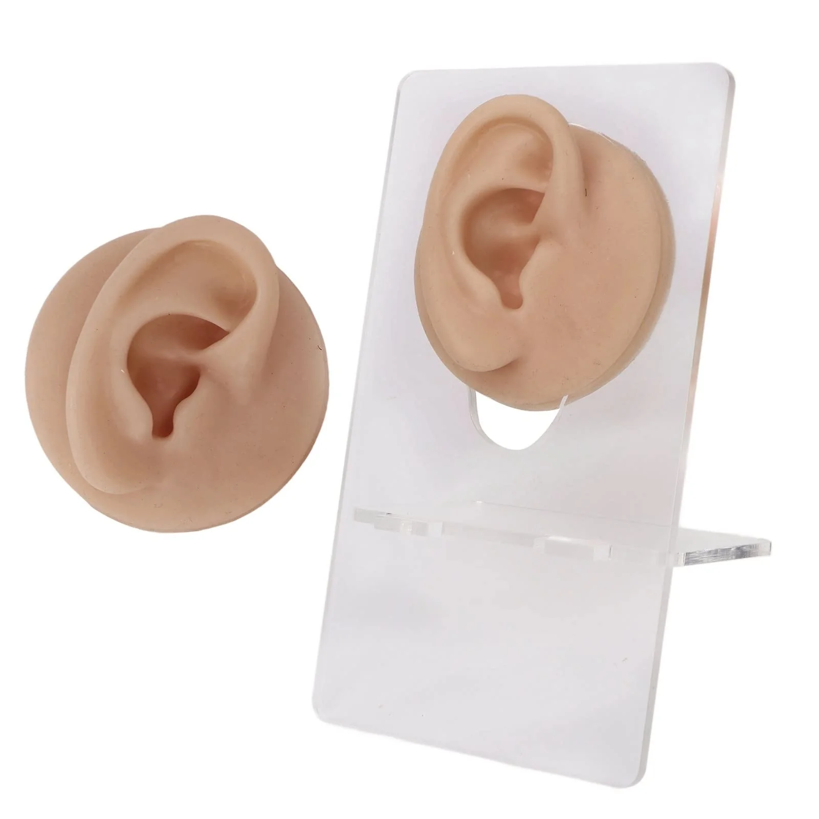 Soft Silicone Ear Model, Reusable Ear Display Mould, Professional Ear Piercing Tool, Safety Pierce for Piercing Practice Earring Display, Various Skin Colours (Dark Skin Colour) Dark skin colour - Image 9